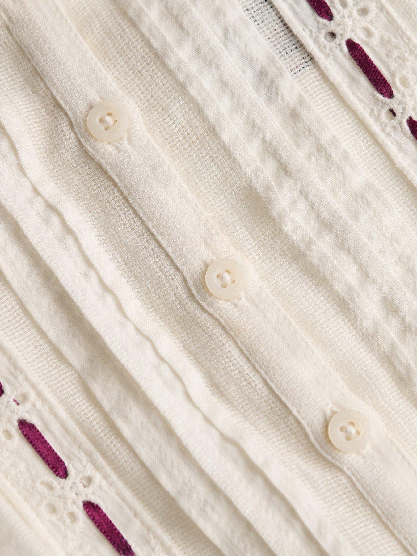 Image 6 of 6 of Superdry Lace Cami Top - White