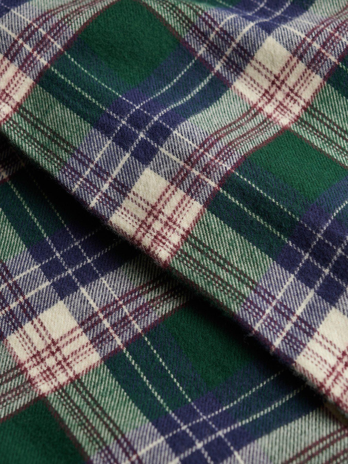 Image 7 of 7 of Superdry Cotton Check Elastic Trousers - Green