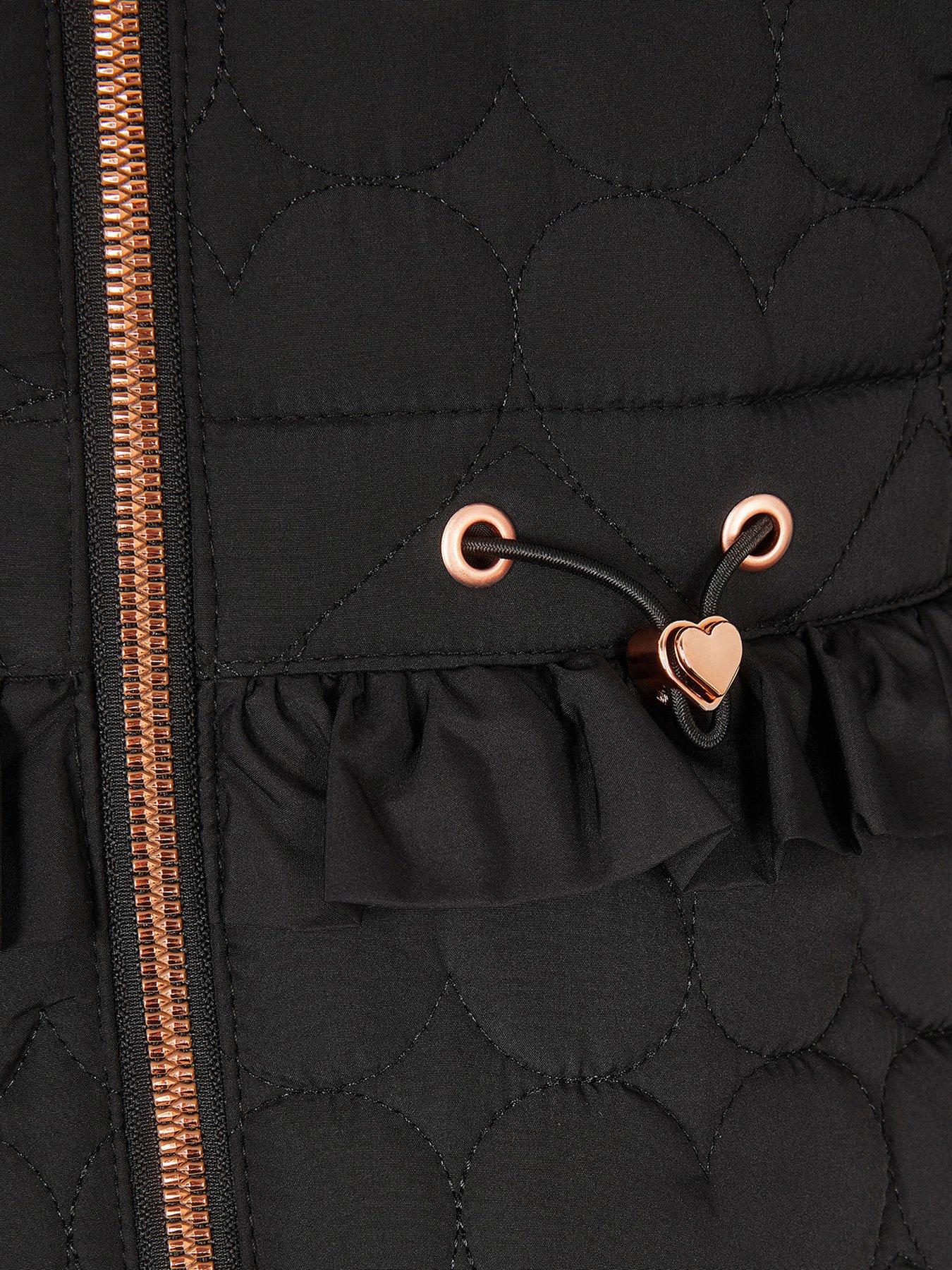 Image 4 of 4 of Monsoon Girls Padded Harriett Heart Coat - Black