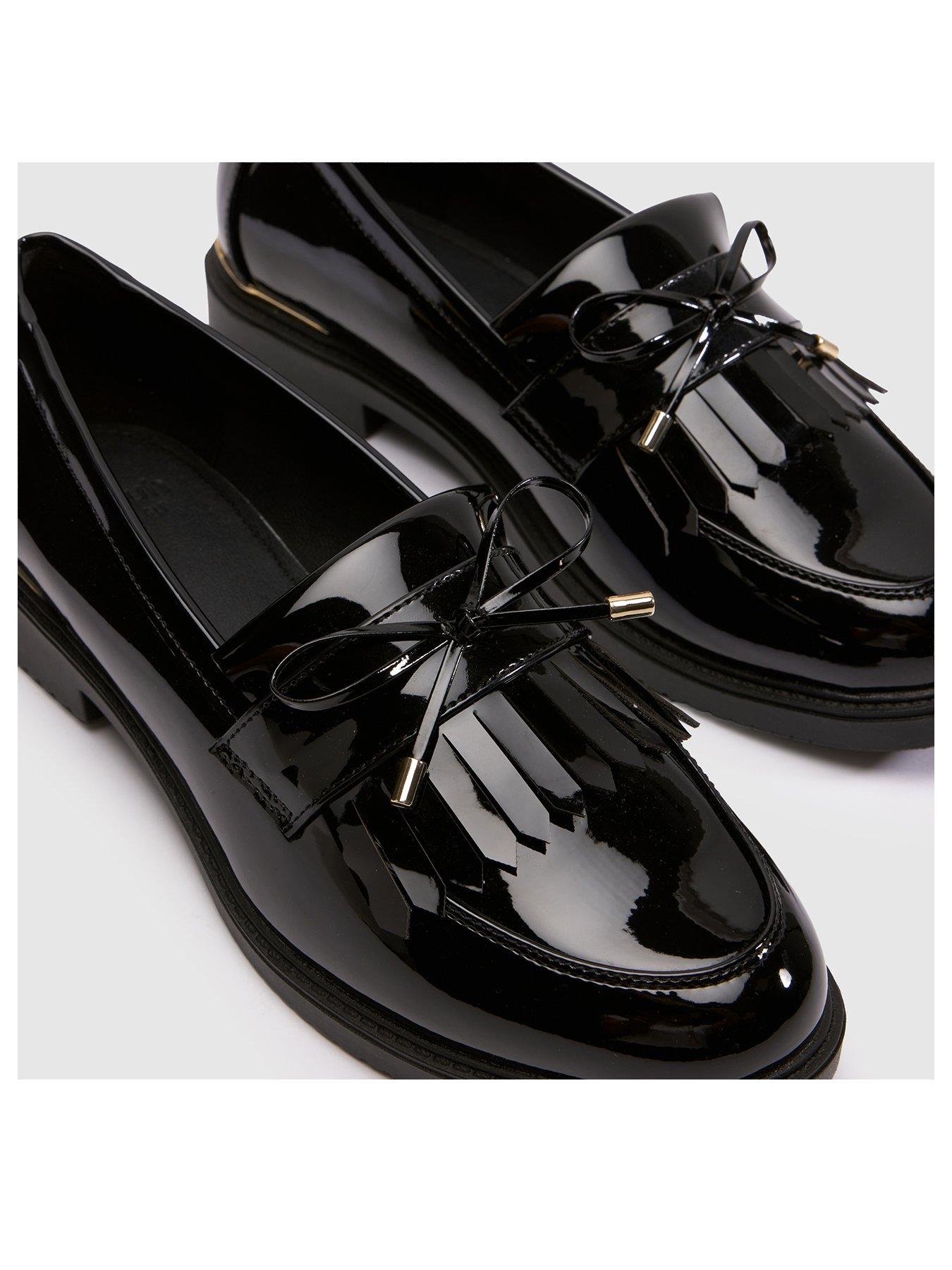 Image 2 of 4 of Schuh Wide Fit Lillia Hardware Loafers - Black