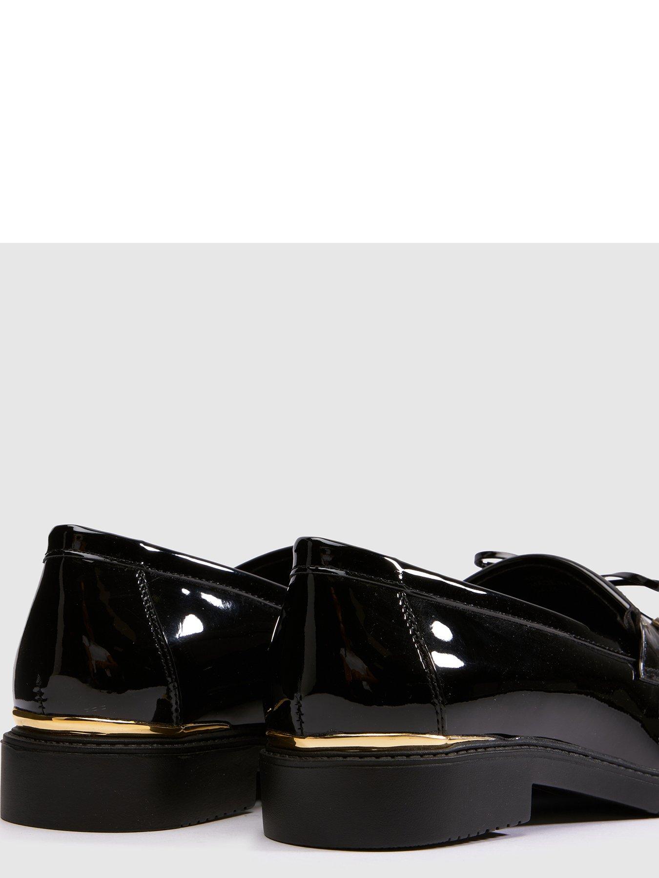 Image 4 of 4 of Schuh Wide Fit Lillia Hardware Loafers - Black
