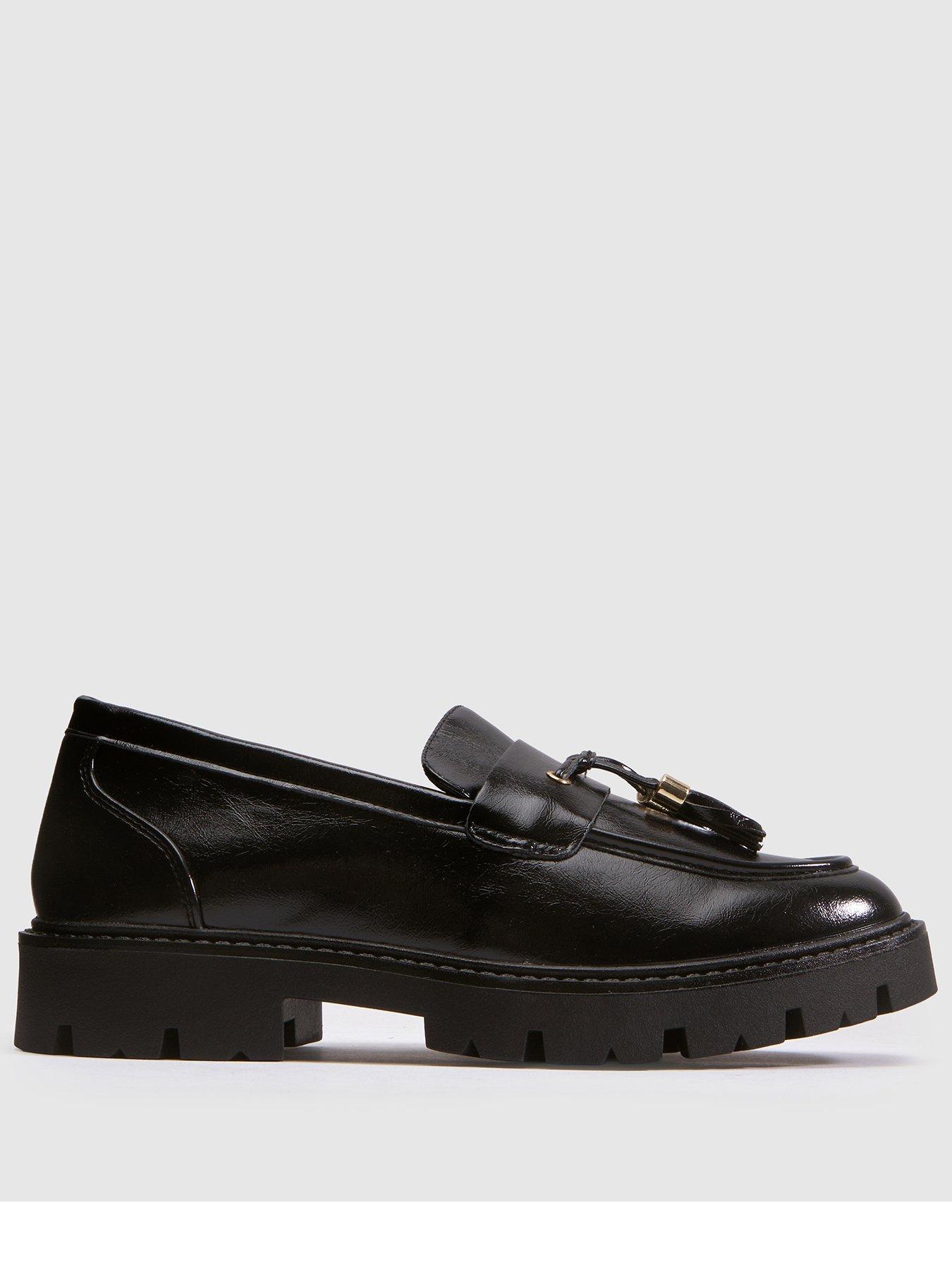 Schuh Wide Fit Livvy Chunky Loafers - Black