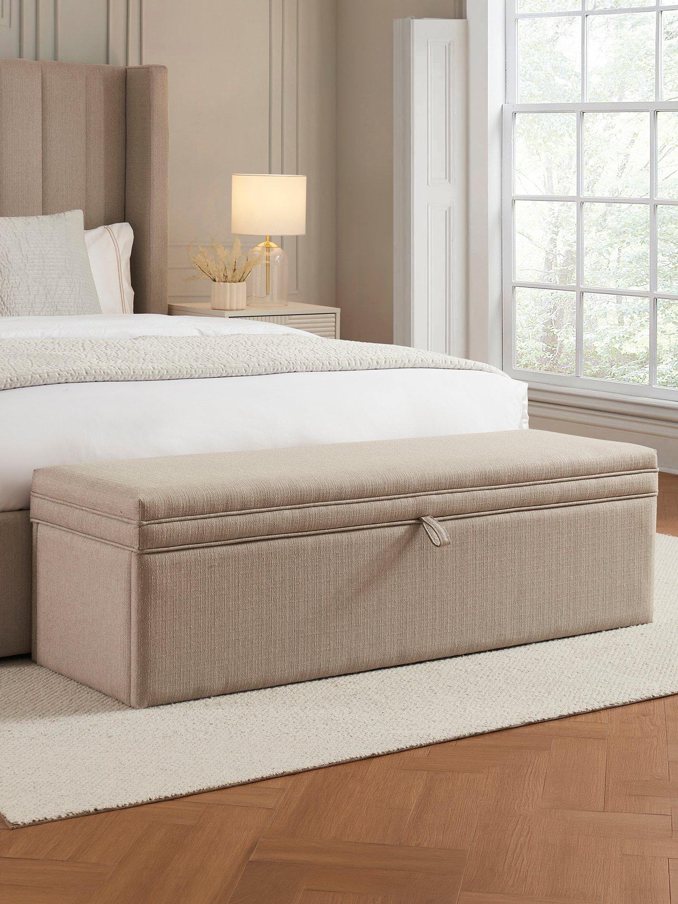 Image 1 of 7 of Dusk Windermere Storage Ottoman - Stone Grey
