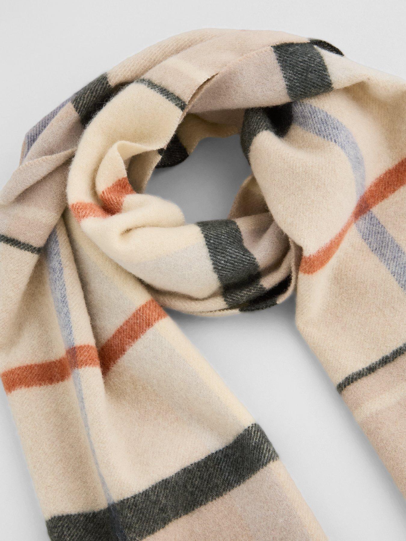 Image 4 of 4 of Hackett Mens London Check Soft-Touch Logo Scarf - Beige