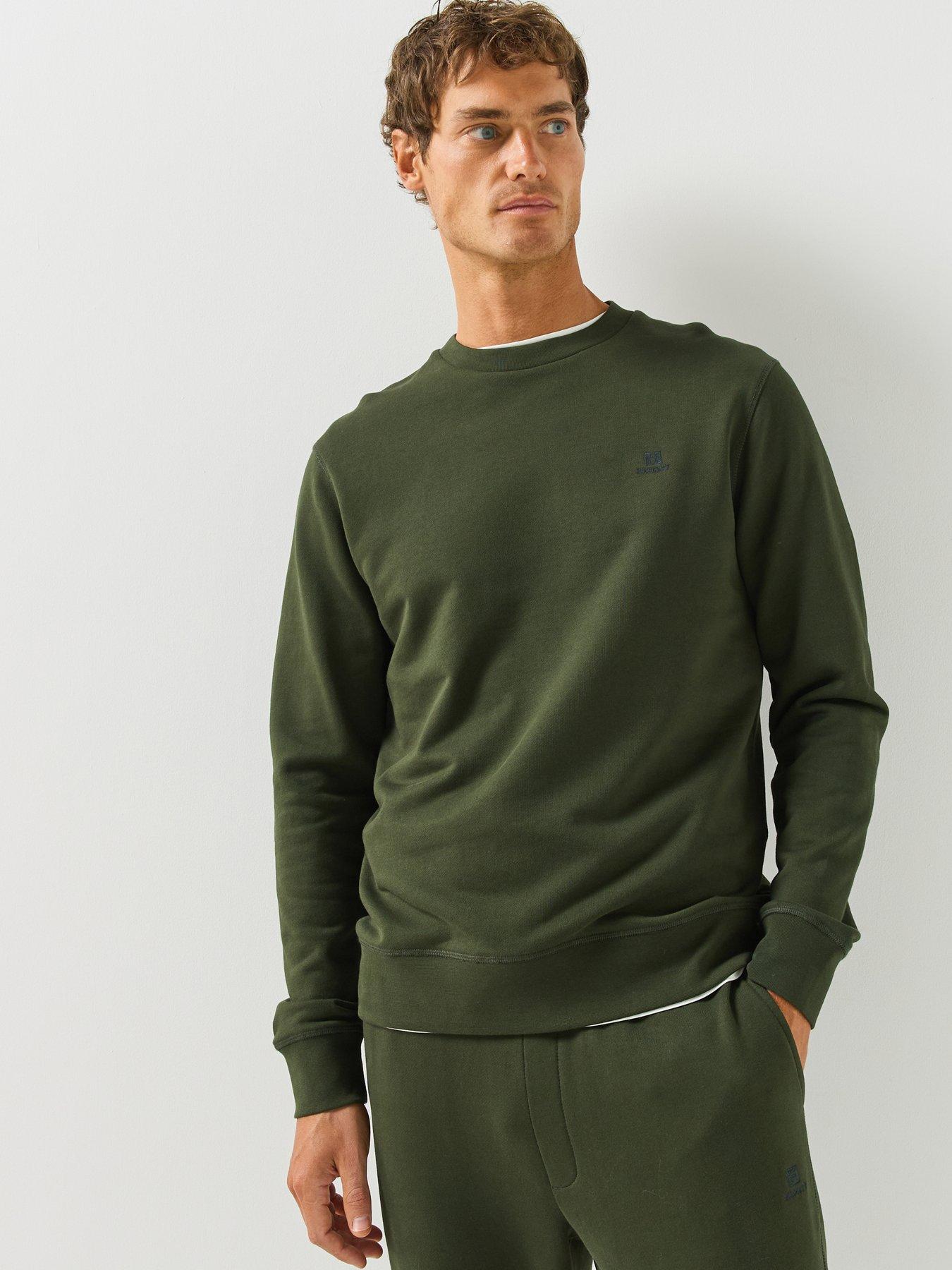 Image 1 of 5 of Hackett Heritage Small Logo Crew Neck Sweatshirt - Dark Green