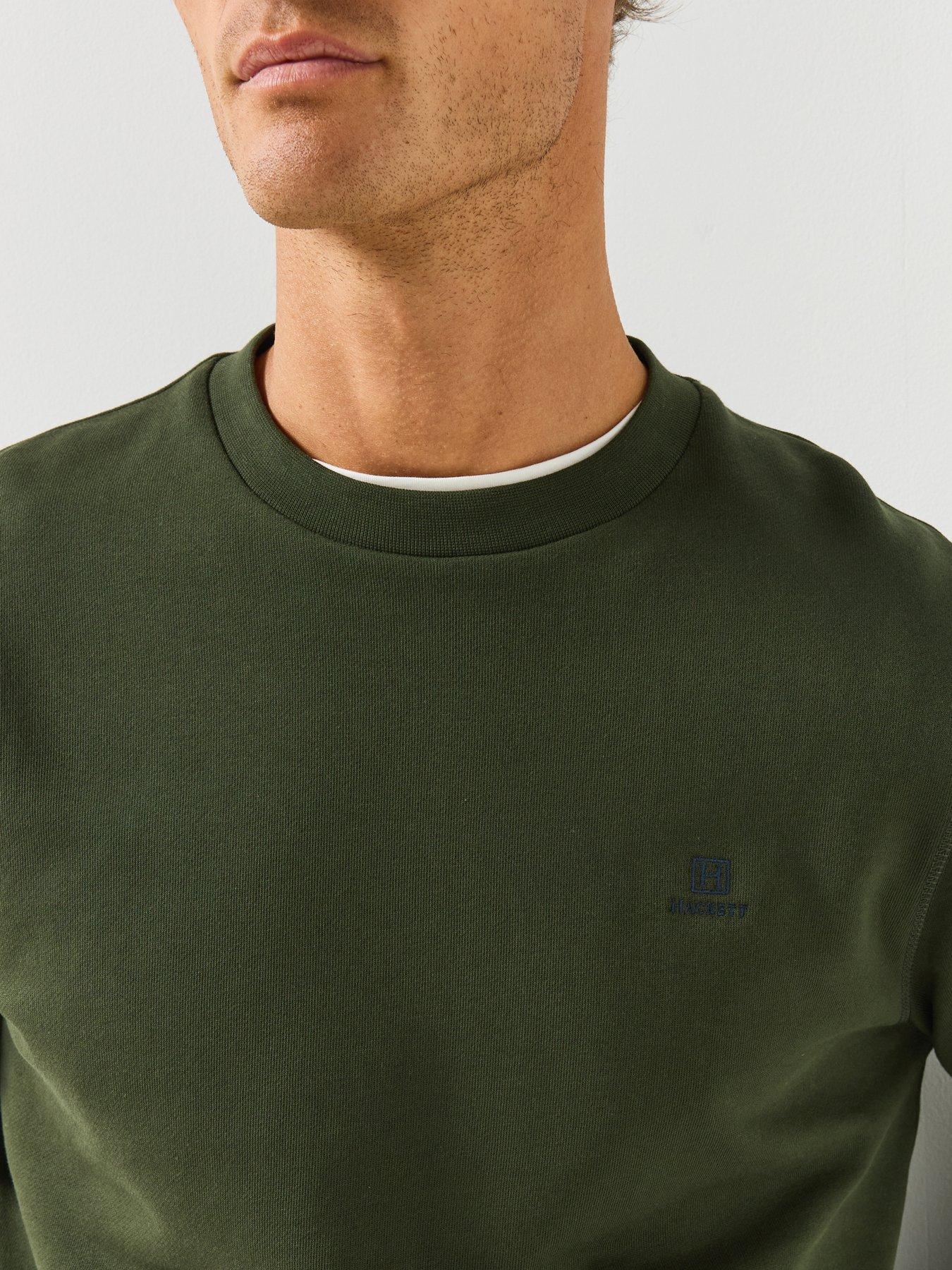 Image 4 of 5 of Hackett Heritage Small Logo Crew Neck Sweatshirt - Dark Green
