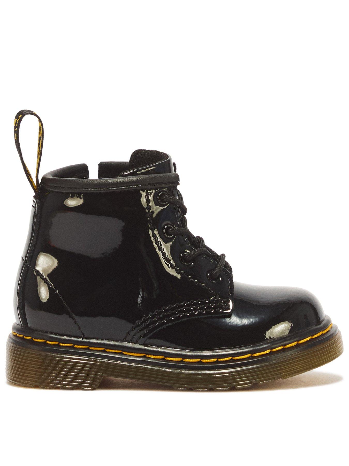 Dr Martens Infant 1460 4 Eye Patent Boot - Black