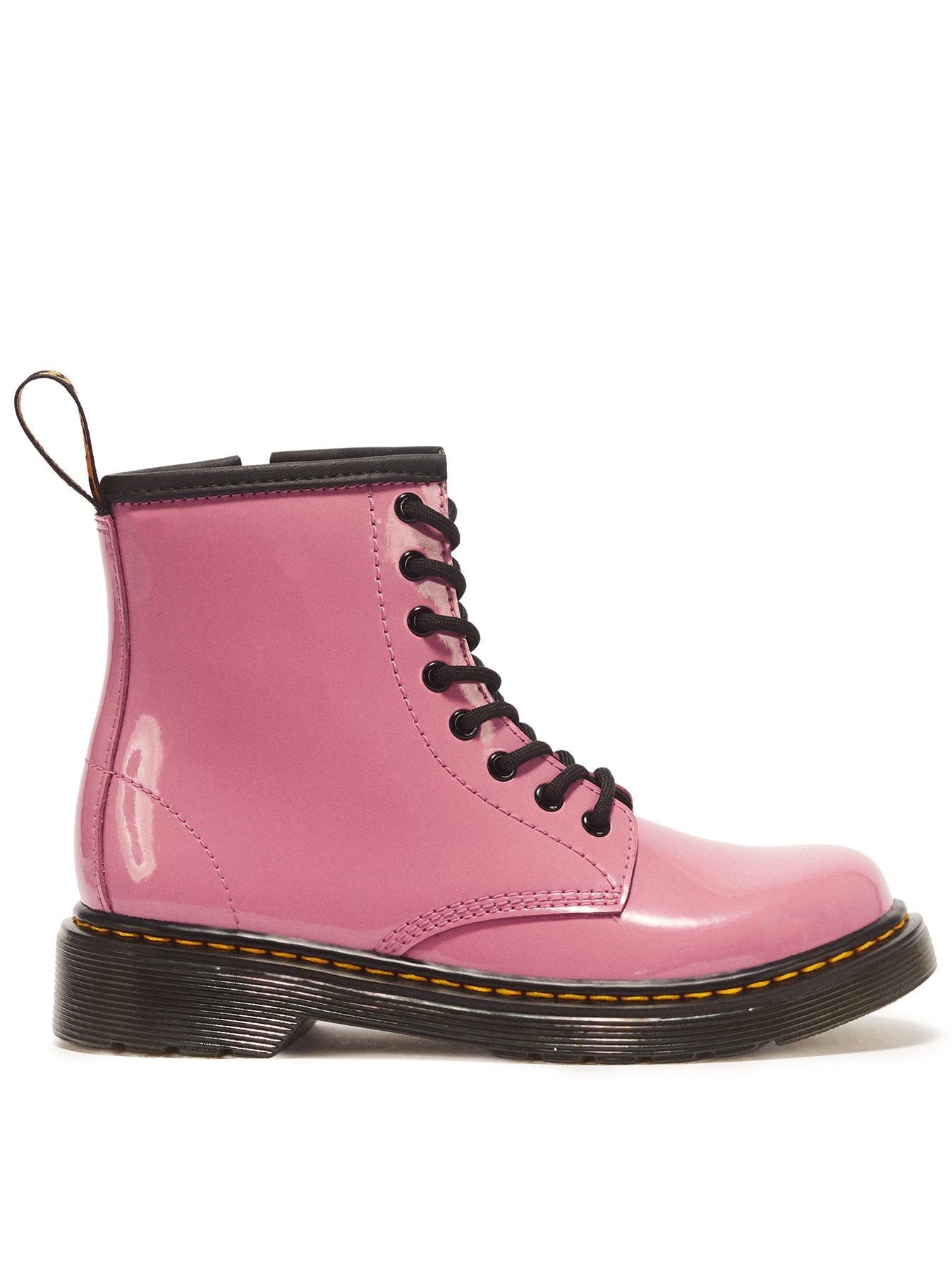 Dr Martens Junior 1460 8 Eye Patent Boot, Pink, Size 13 Younger