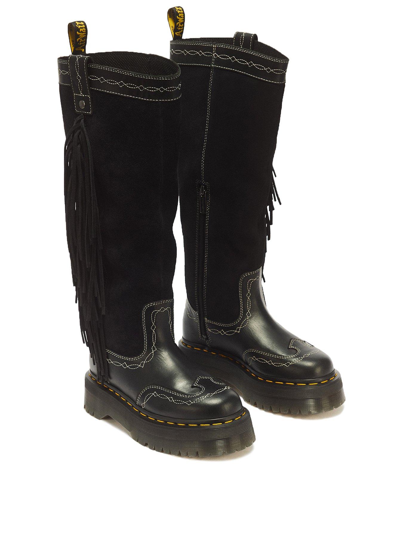 Image 2 of 7 of Dr Martens Fringe Hi Pull On Boot - Black