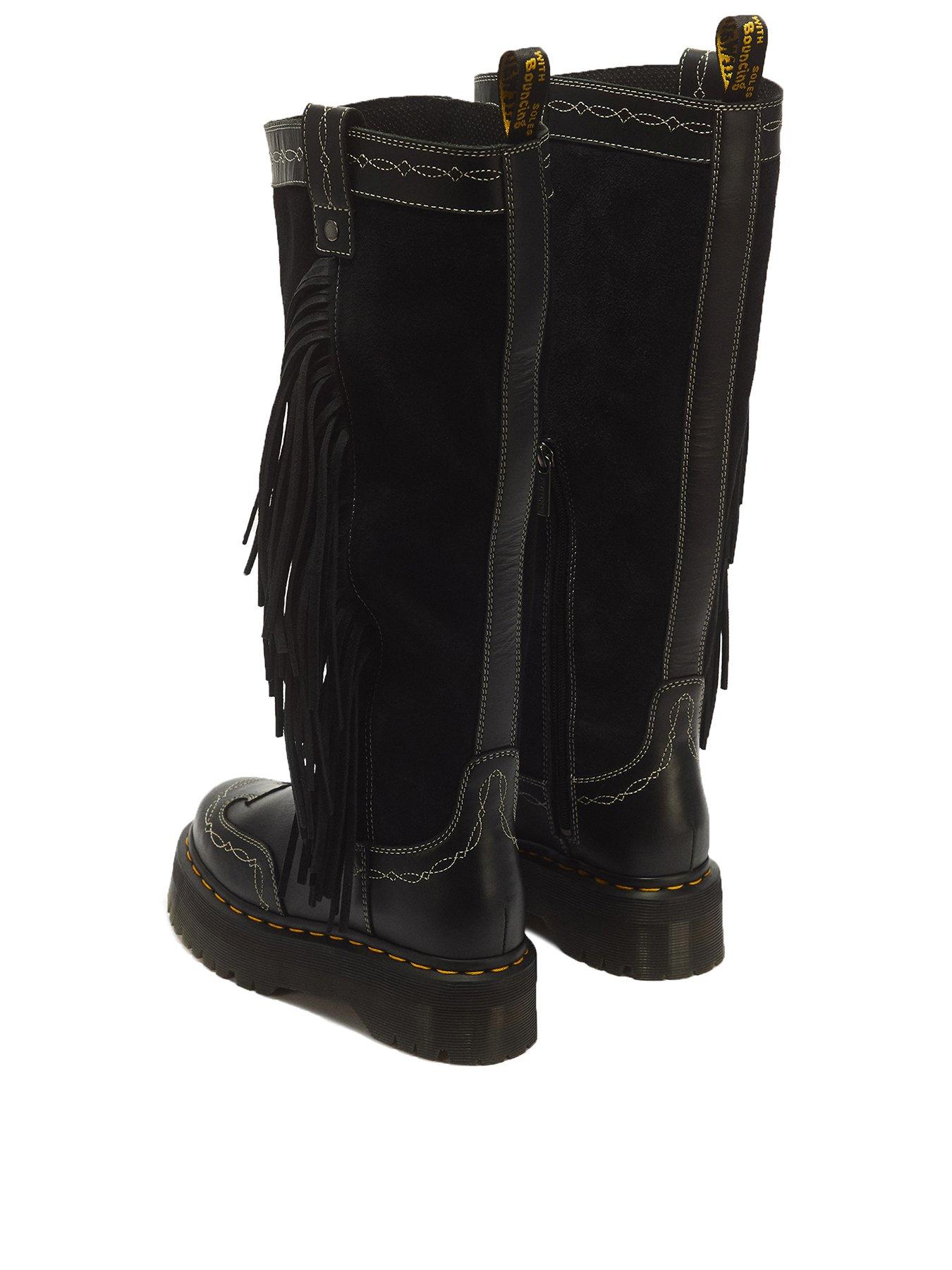 Image 3 of 7 of Dr Martens Fringe Hi Pull On Boot - Black