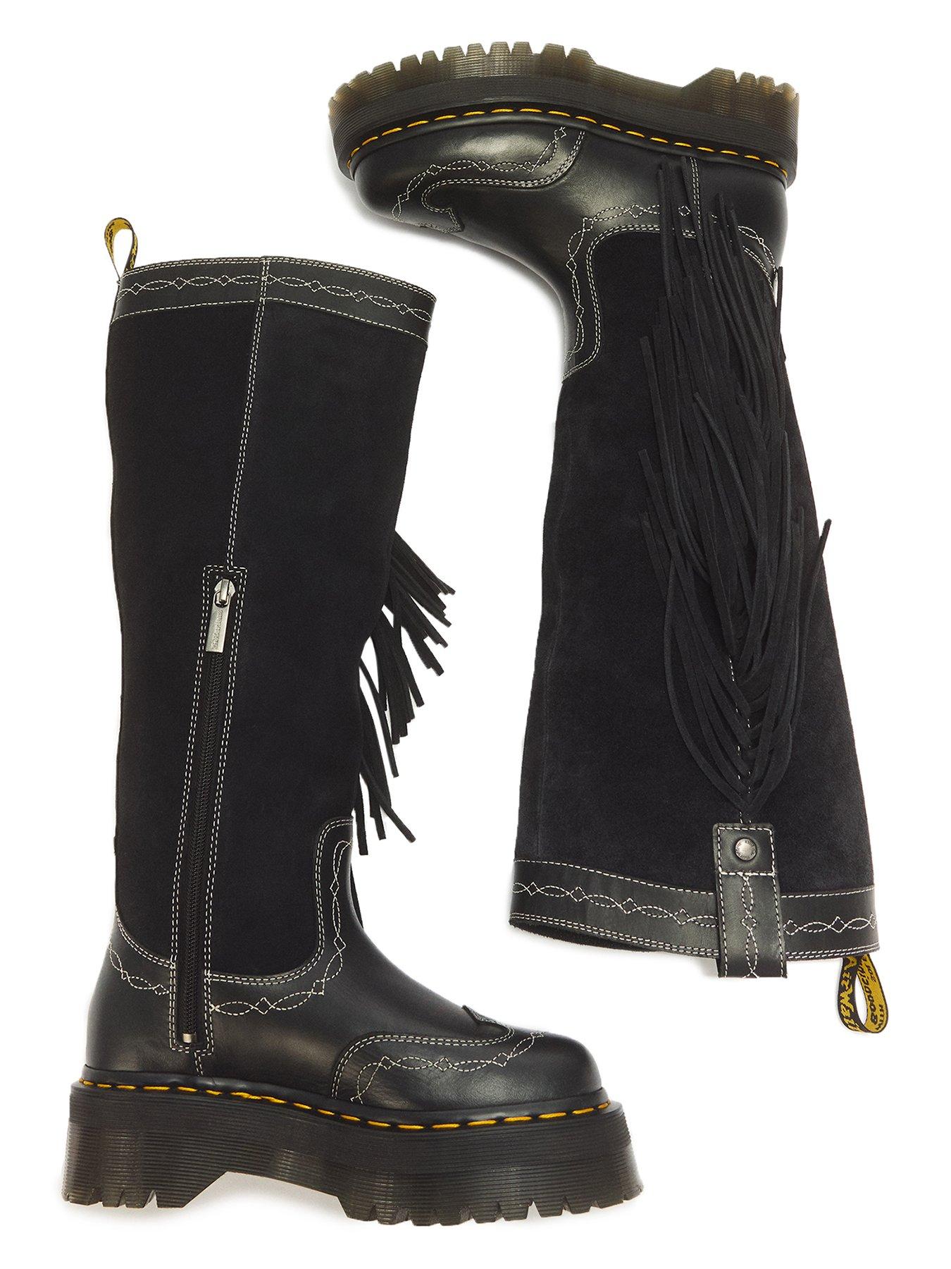 Image 4 of 7 of Dr Martens Fringe Hi Pull On Boot - Black