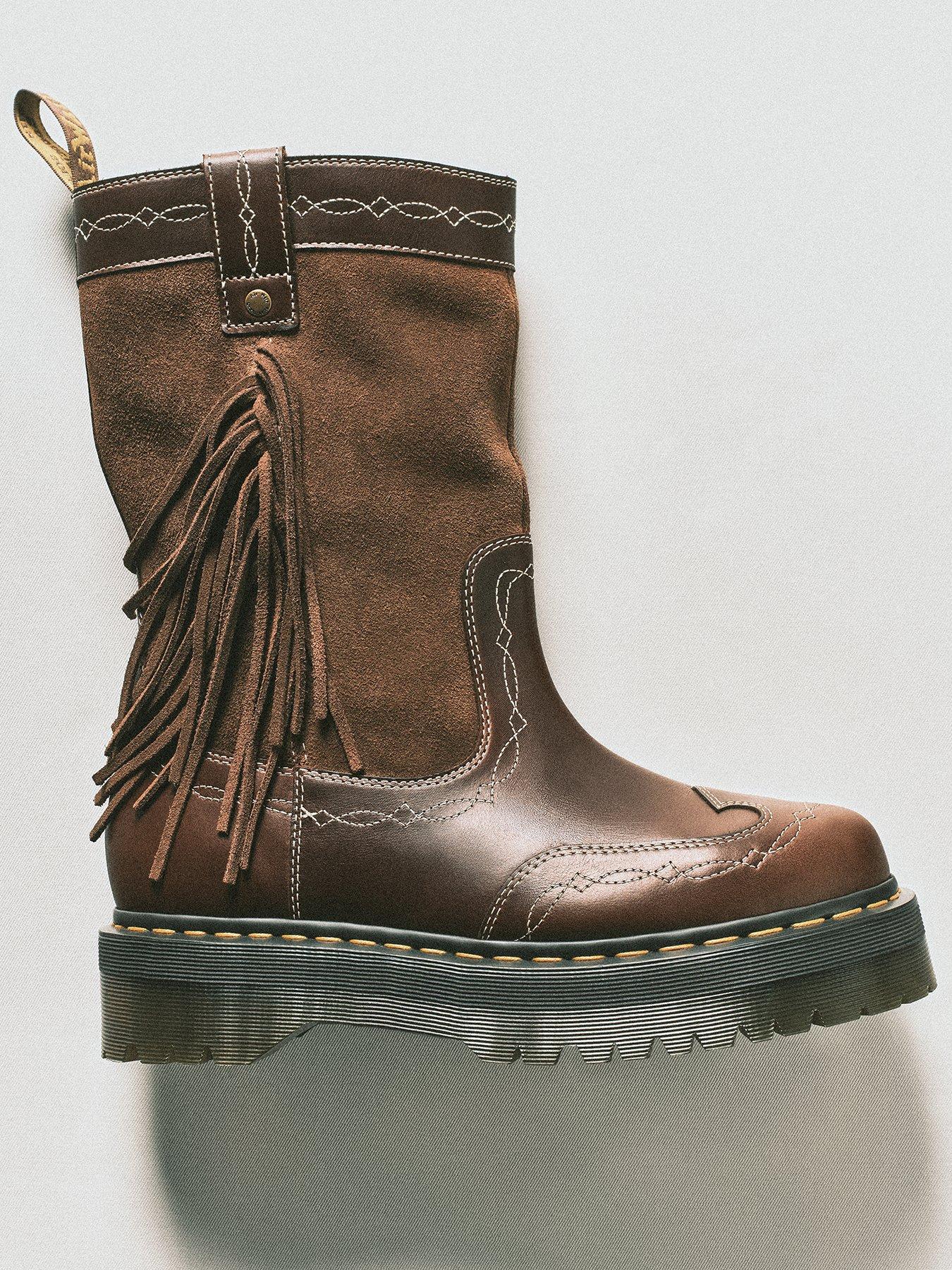 Dr Martens Fringe Mid Pull On Boot - Brown