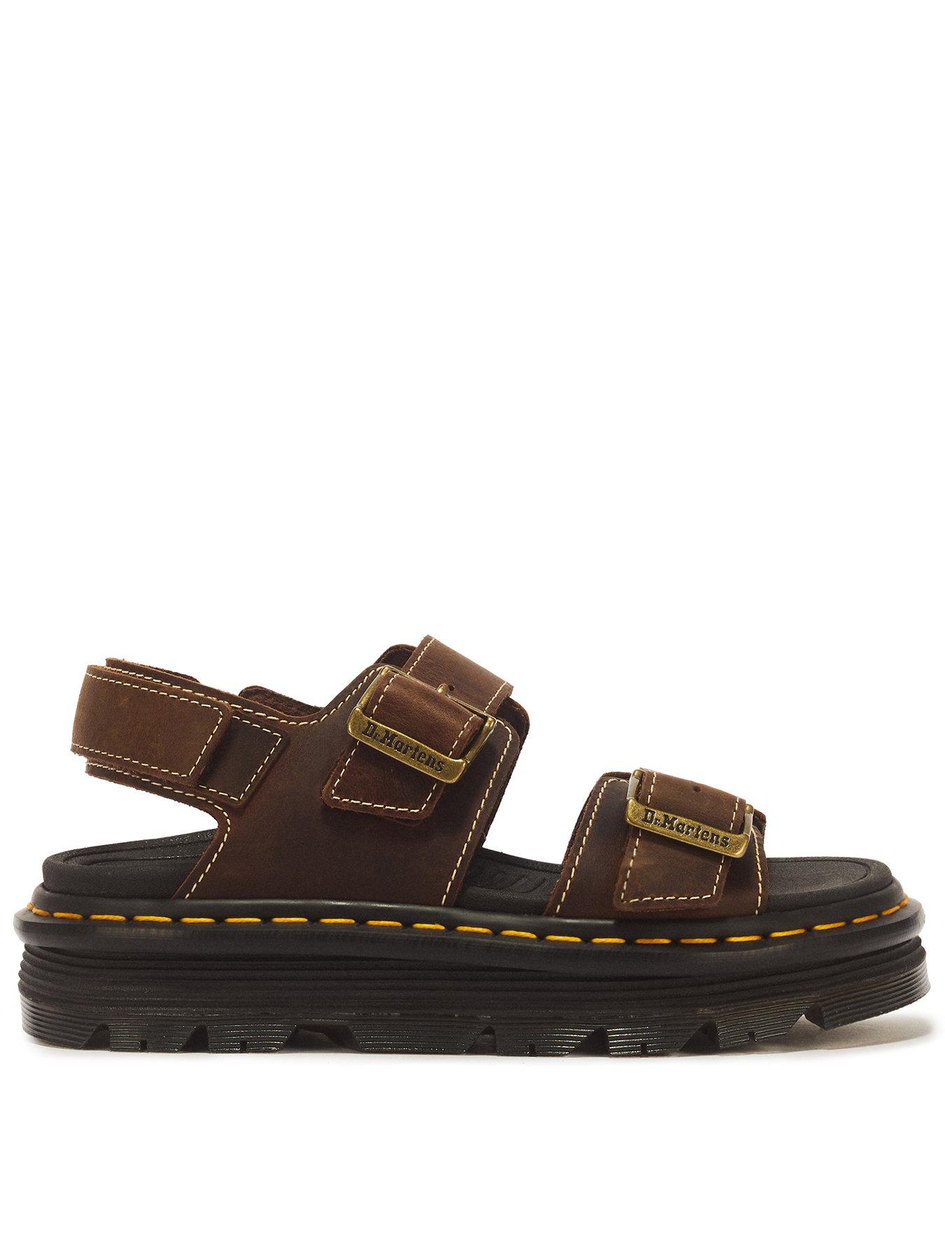 Dr Martens Zebzag Nubuck Platform Sandals, Sepia Brown, Size 8, Women