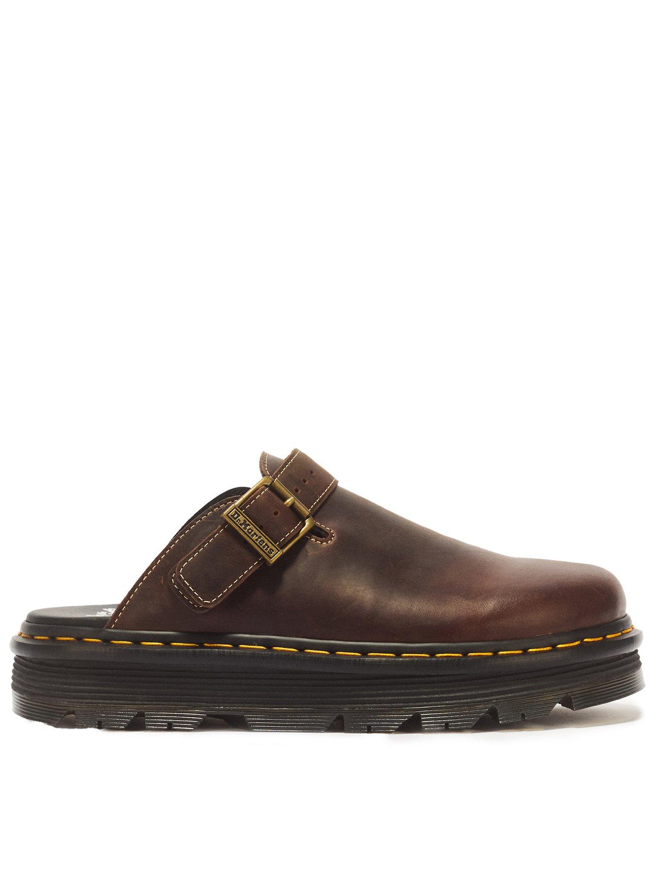 Dr. Martens Brown Zebzag Crazy Horse Leather Mules Men's Size 6 - Image 3