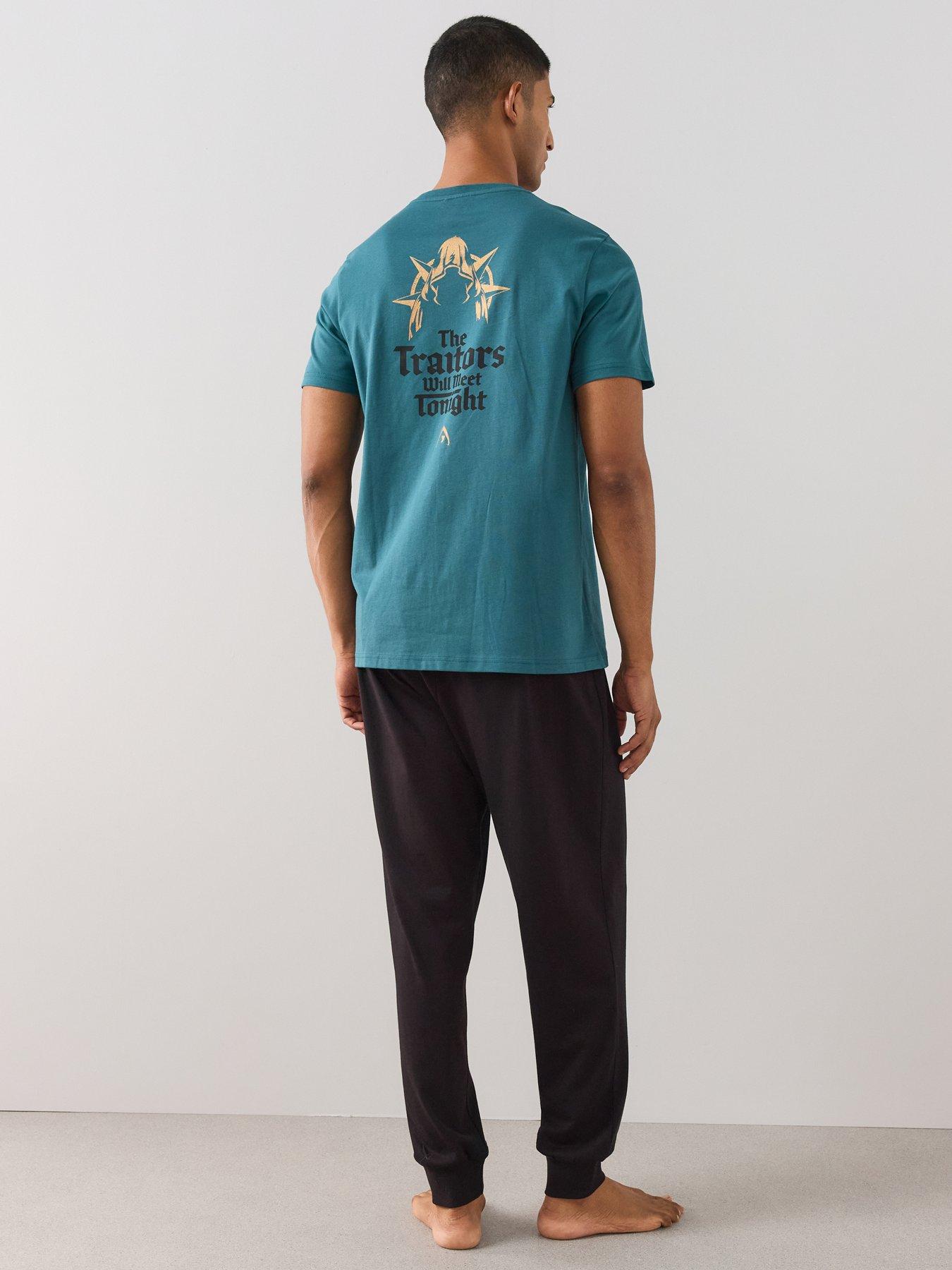 Image 1 of 6 of The Very Collection Mens The Traitors Graphic&nbsp;Pyjama Set - Green