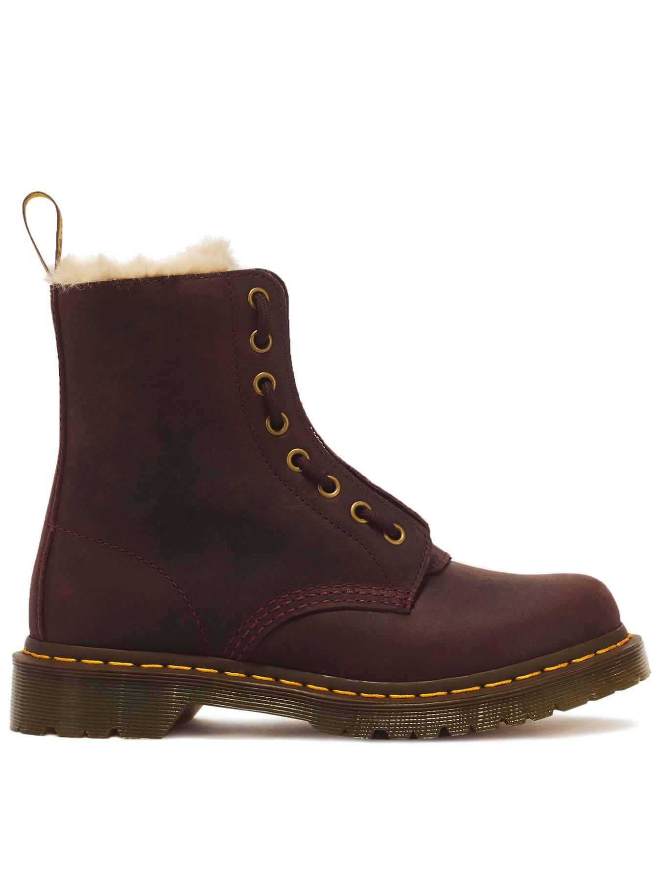 Dr. Martens Red 1460 Serena Zip Eye Crazy Horse Leather Boots Women's Size 8 - Image 2