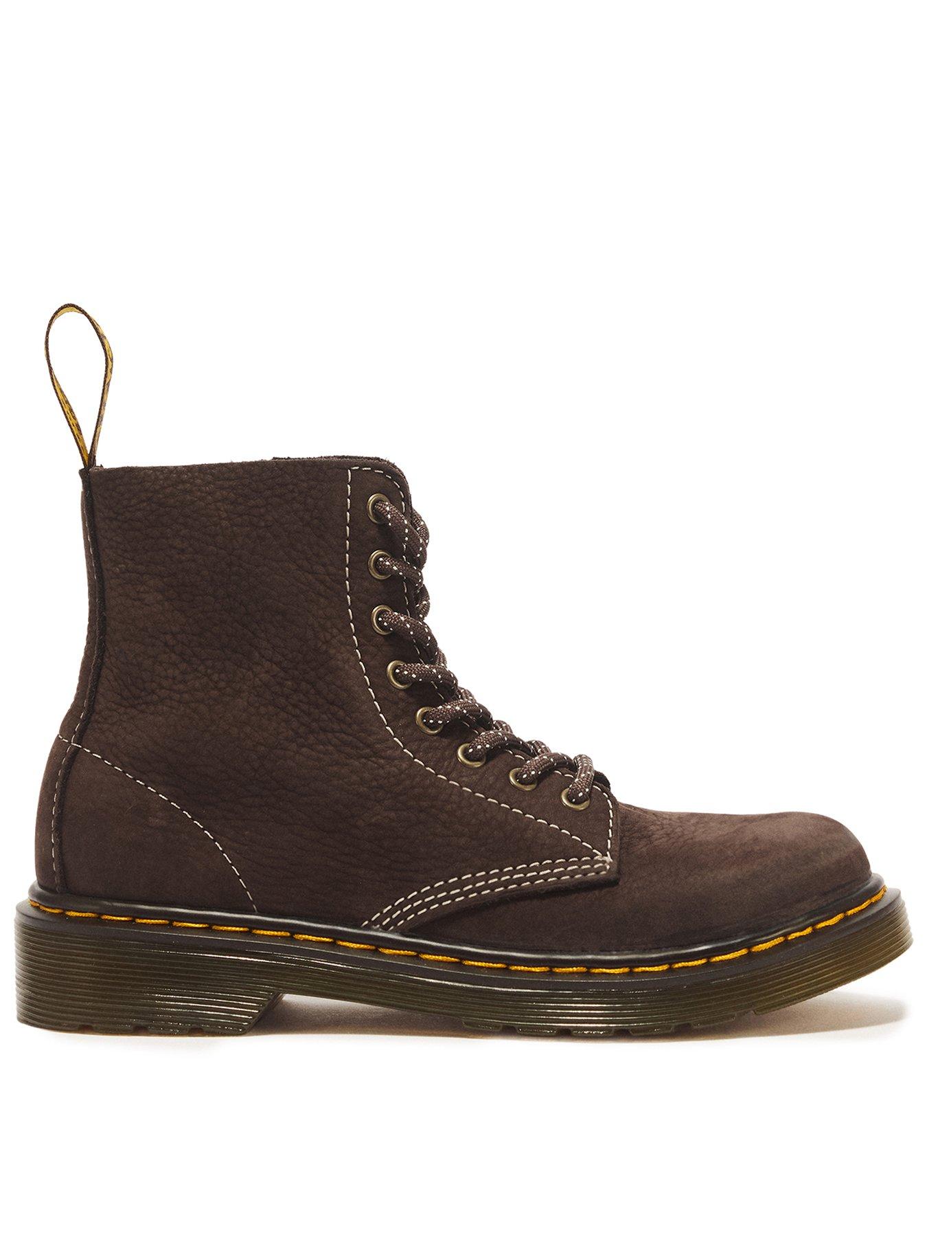 Dr Martens Junior 1460 Pascal 8 Eye Nubuck Boot - Dark Brown