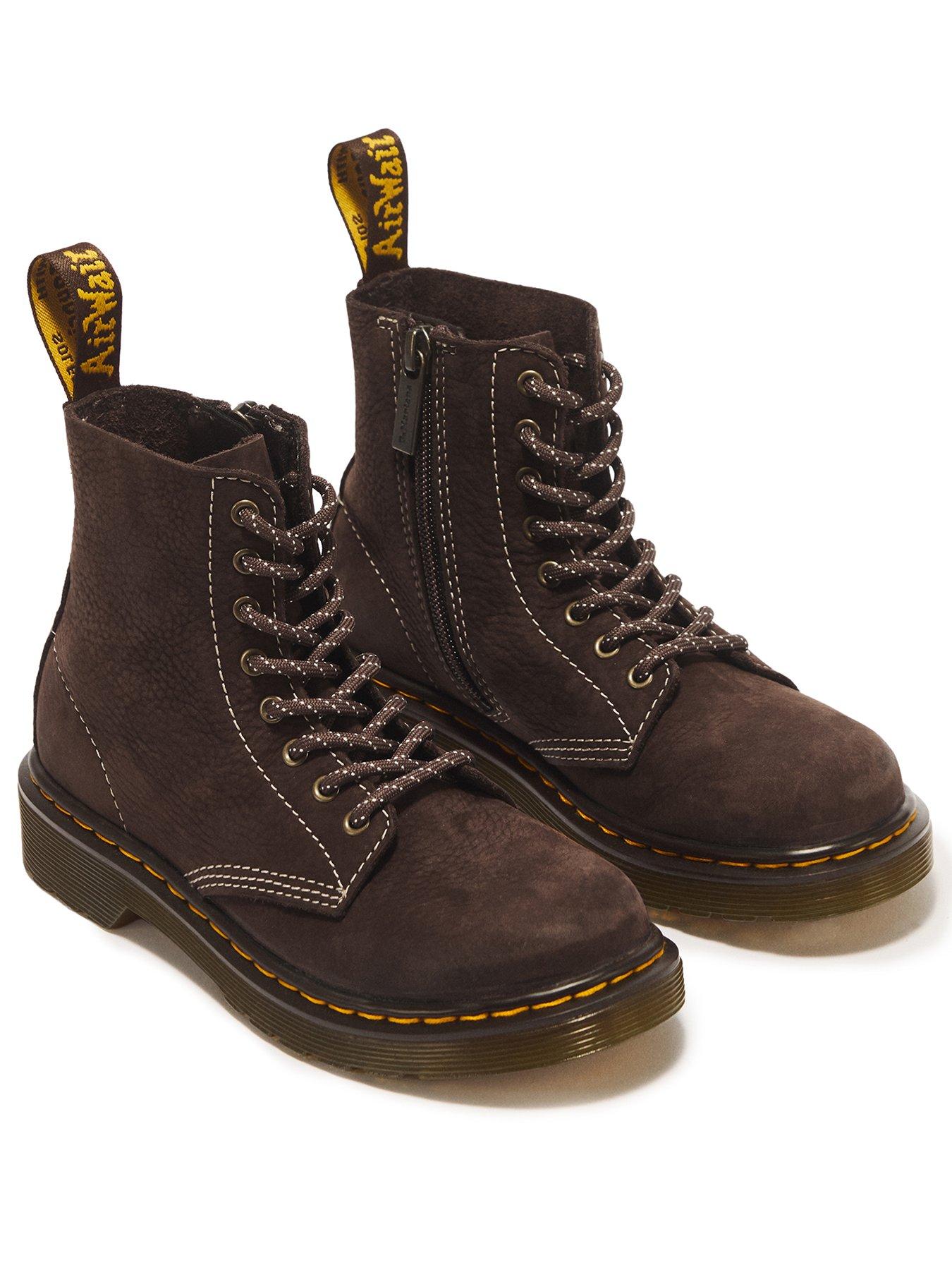 Image 2 of 7 of Dr Martens Junior 1460 Pascal 8 Eye Nubuck Boot - Dark Brown