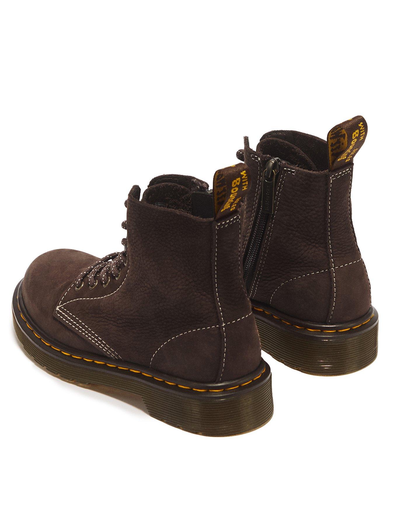 Image 3 of 7 of Dr Martens Junior 1460 Pascal 8 Eye Nubuck Boot - Dark Brown