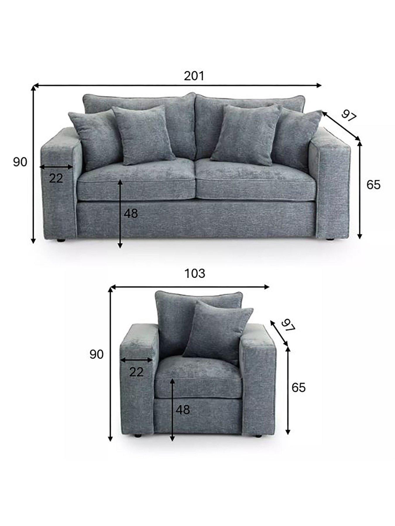 Image 7 of 7 of The Very Collection Novak 3 Seater Sofa + Armchair Set (Buy &amp; SAVE!)