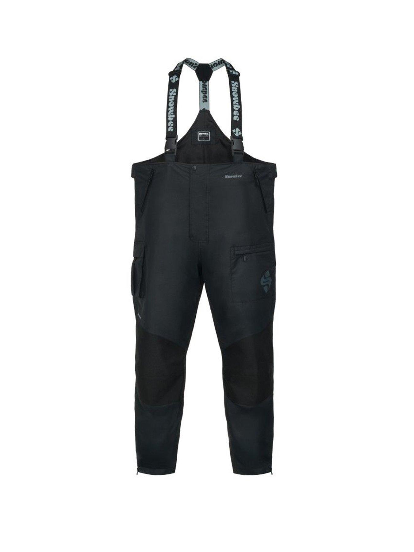 Snowbee Snowbee Classic Fishing Over Trousers Black Waterproof Breathable Bib and Brace Angling Trousers with Reinforced Panels and Adjustable Fit