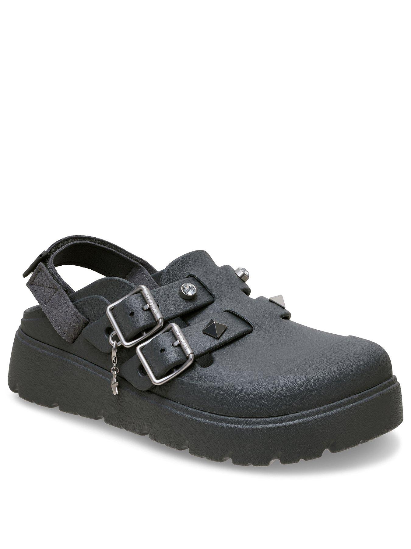 Image 3 of 6 of Crocs Loaferette Star Studded Clogs - Black