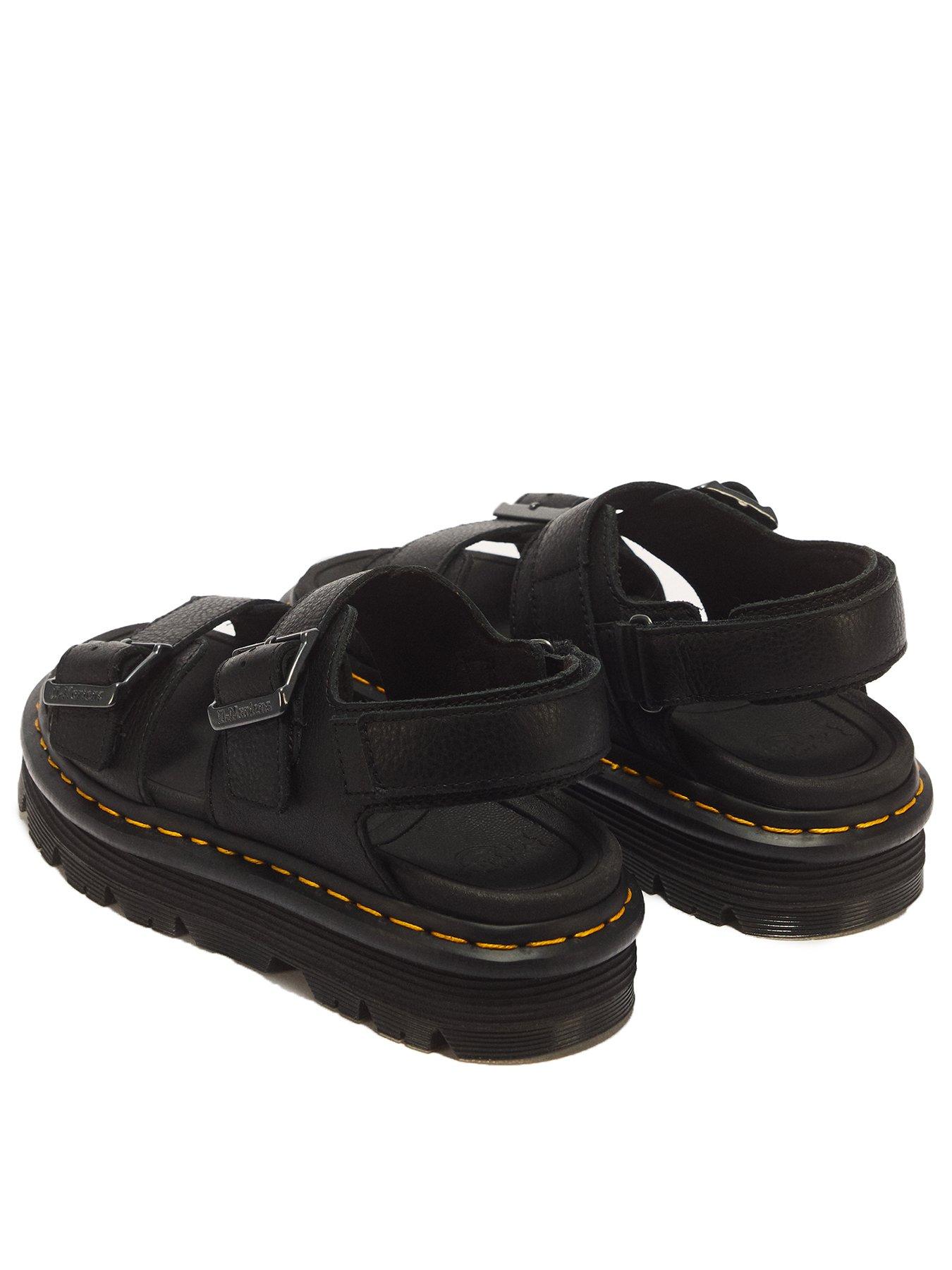 Image 3 of 7 of Dr Martens Zebzag Pisa Leather Platform Sandals - Black