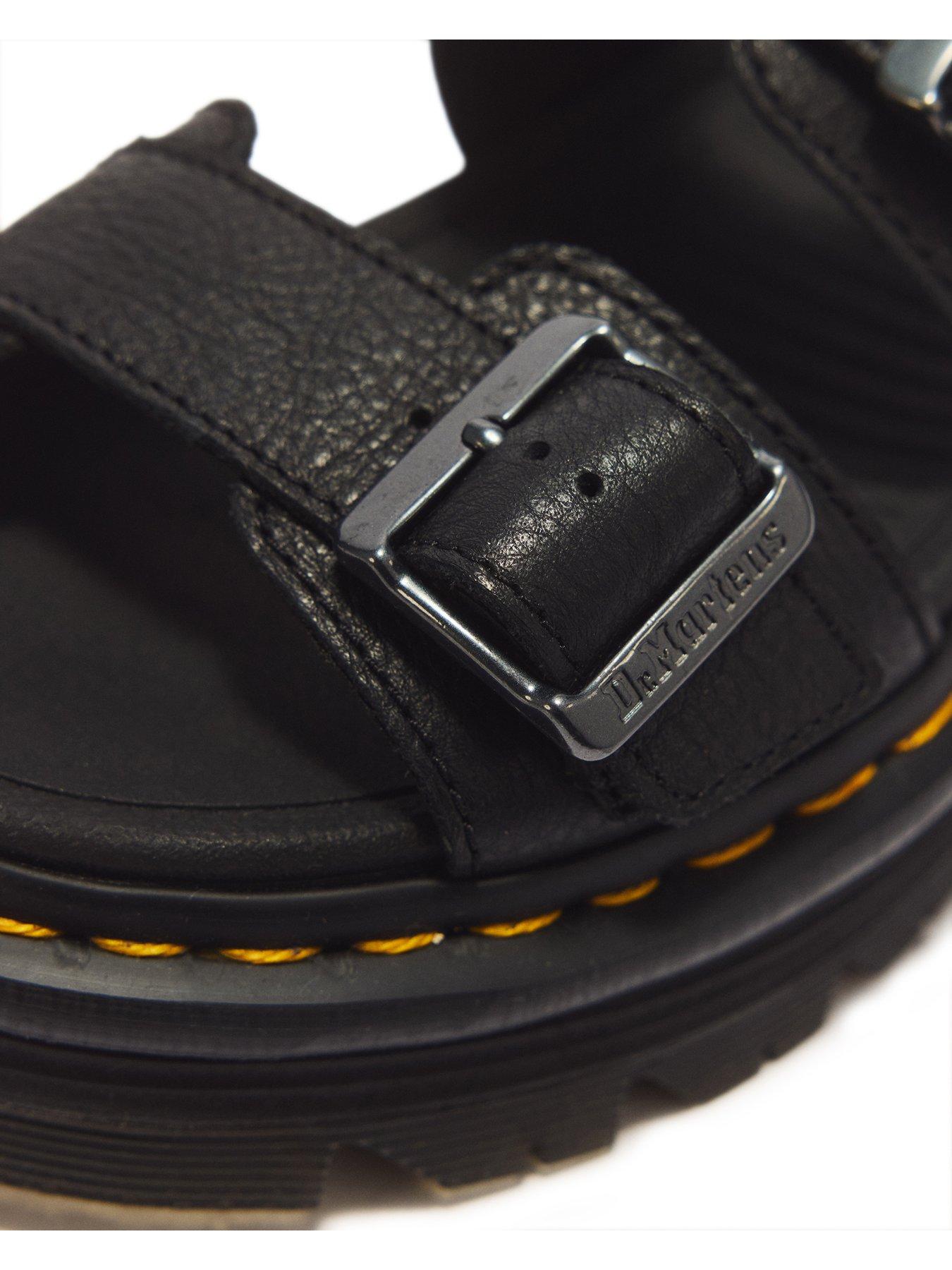 Image 6 of 7 of Dr Martens Zebzag Pisa Leather Platform Sandals - Black