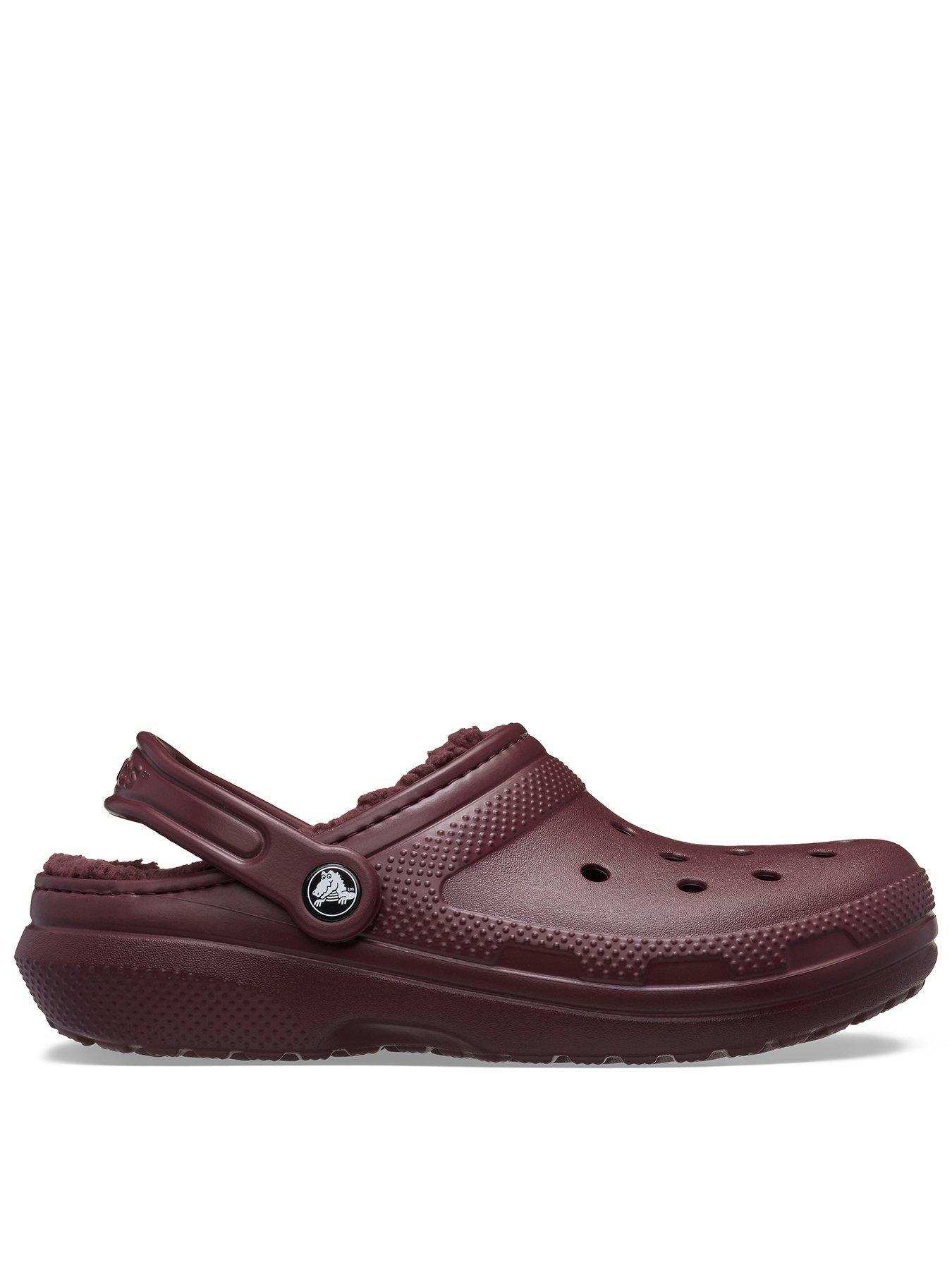 Image 1 of 7 of Crocs Classic Fleece Lined Clogs - Red