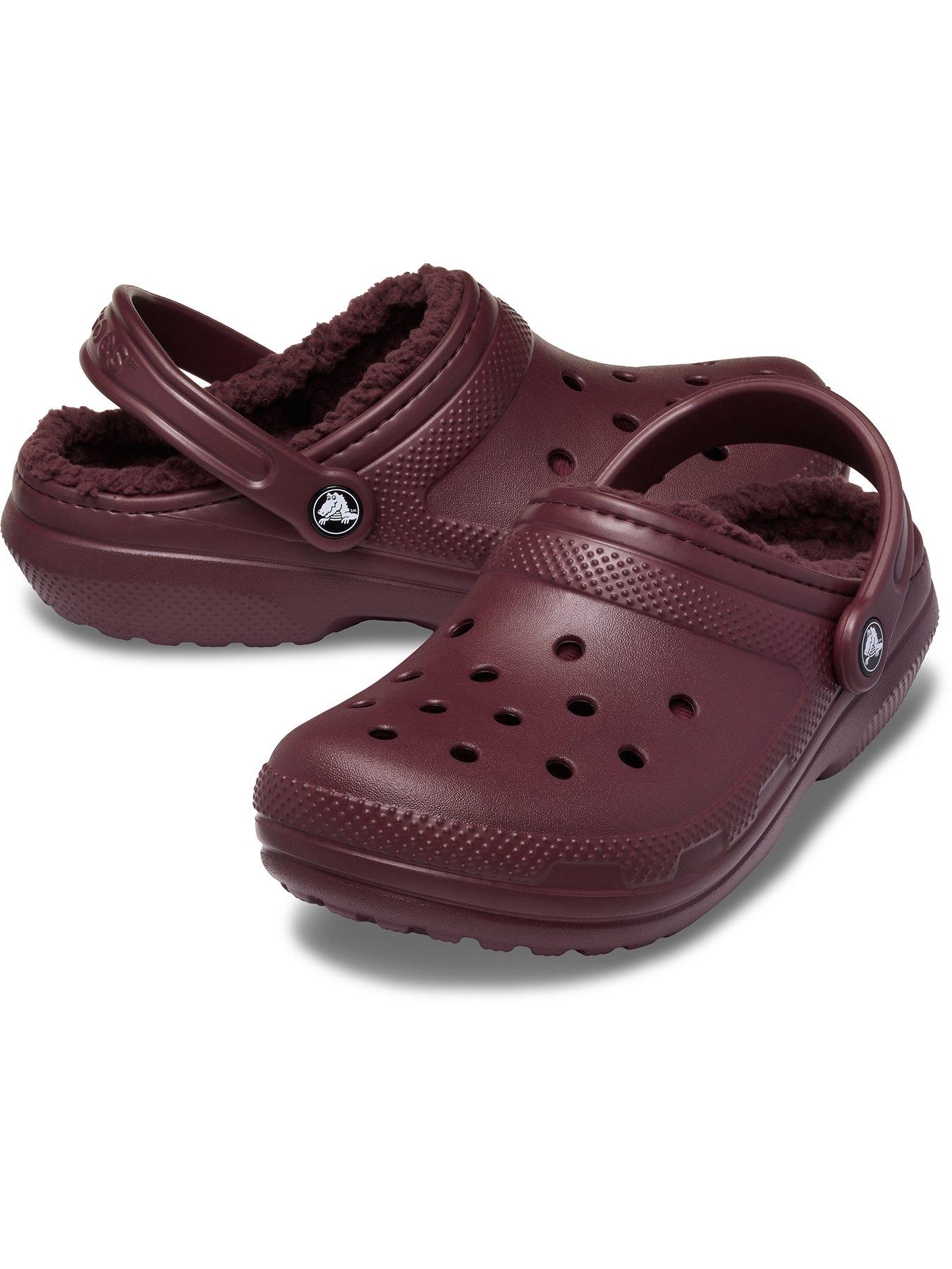 Image 6 of 7 of Crocs Classic Fleece Lined Clogs - Red