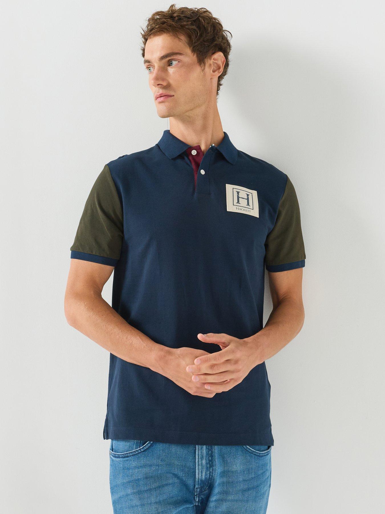 Hackett Heritage Contrast Sleeve Polo Shirt - Navy