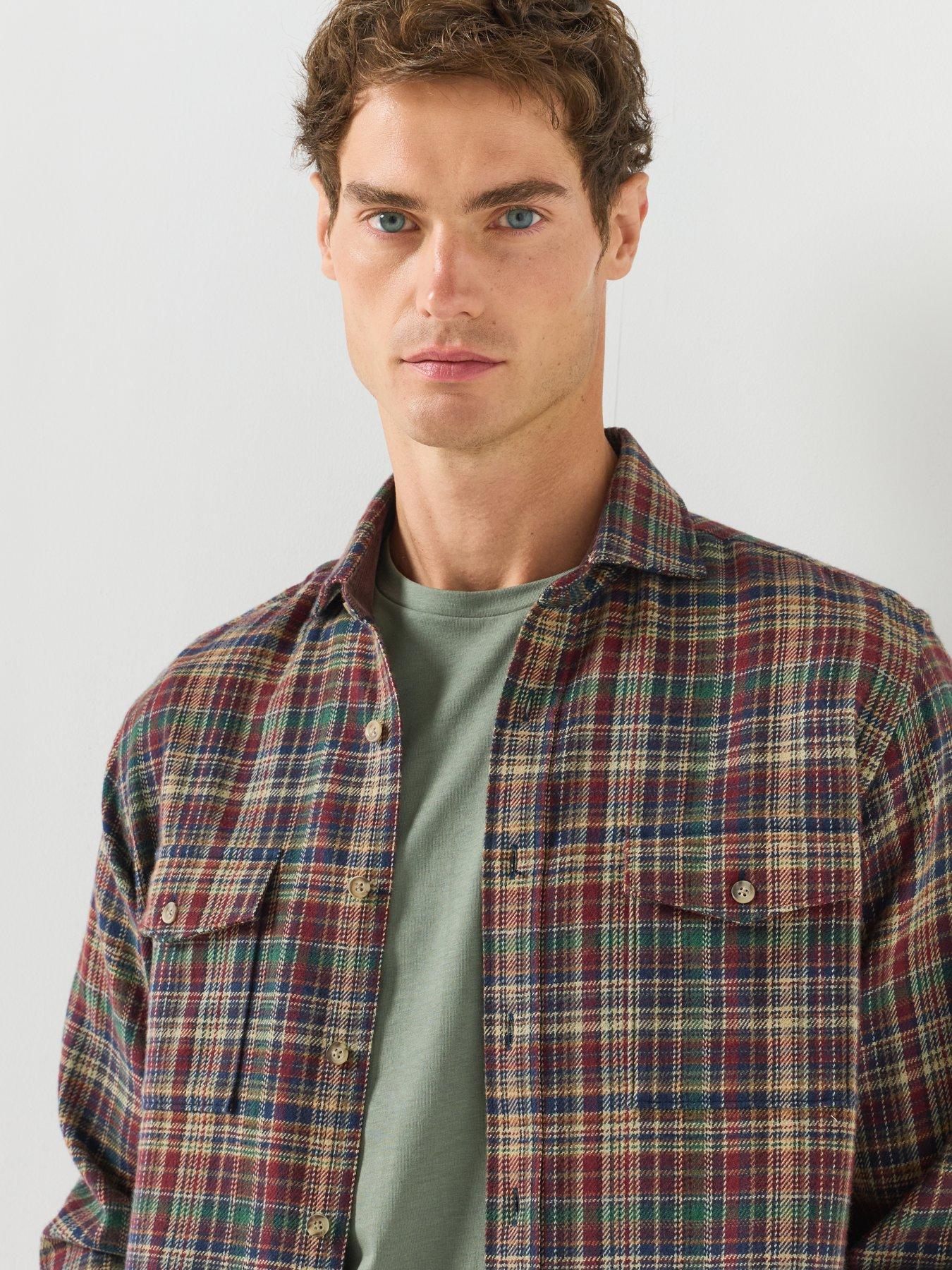 Image 4 of 6 of Hackett Heritage Country Flannel Check Longsleeve Shirt - Light Blue