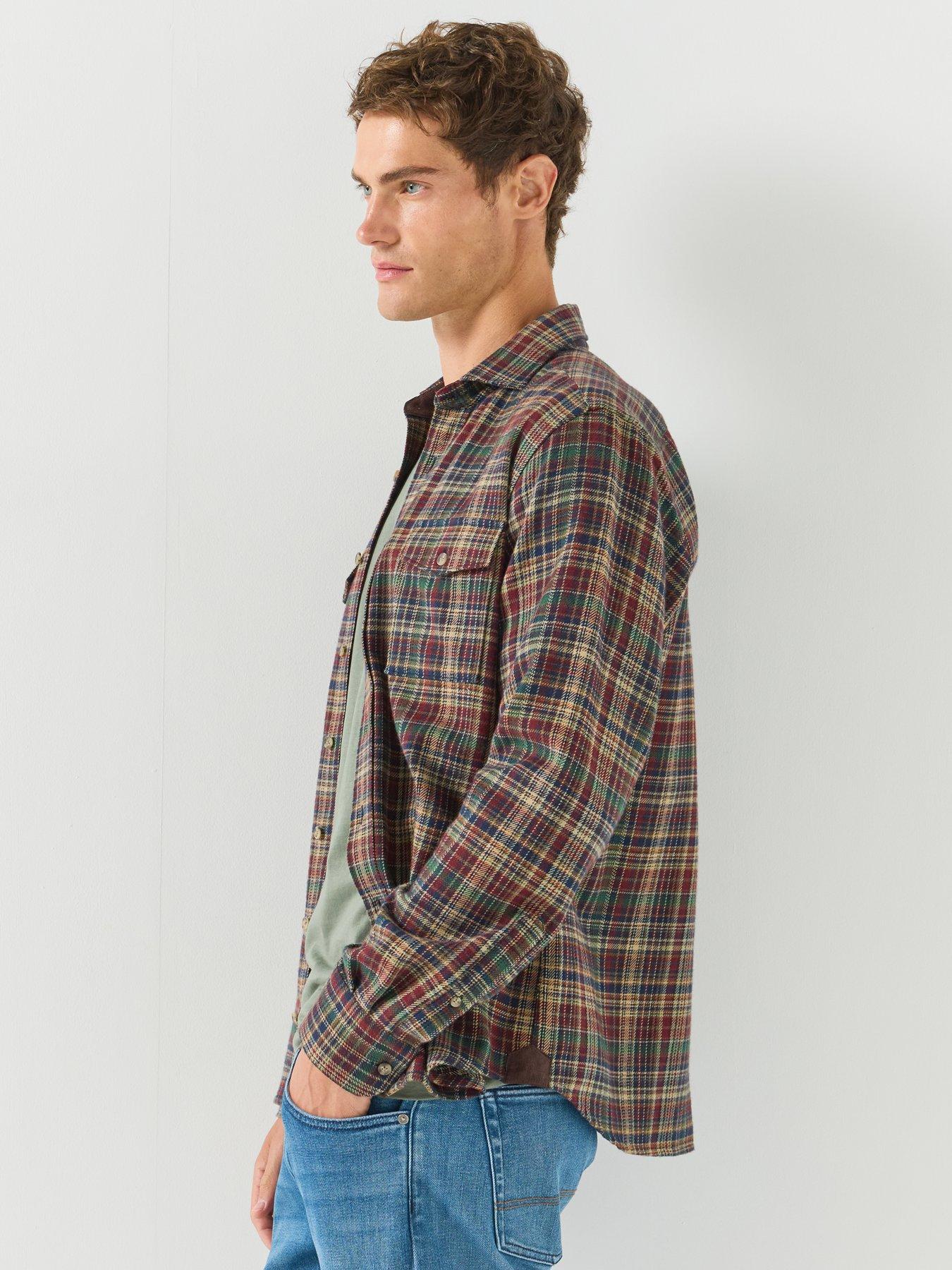 Image 5 of 6 of Hackett Heritage Country Flannel Check Longsleeve Shirt - Light Blue