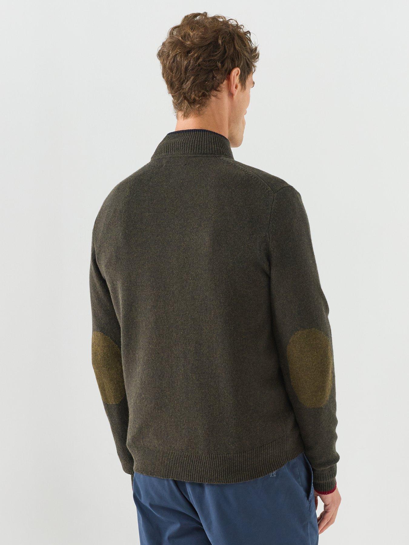Image 2 of 6 of Hackett Heritage Half Zip Knitted Jumper - Dark Green