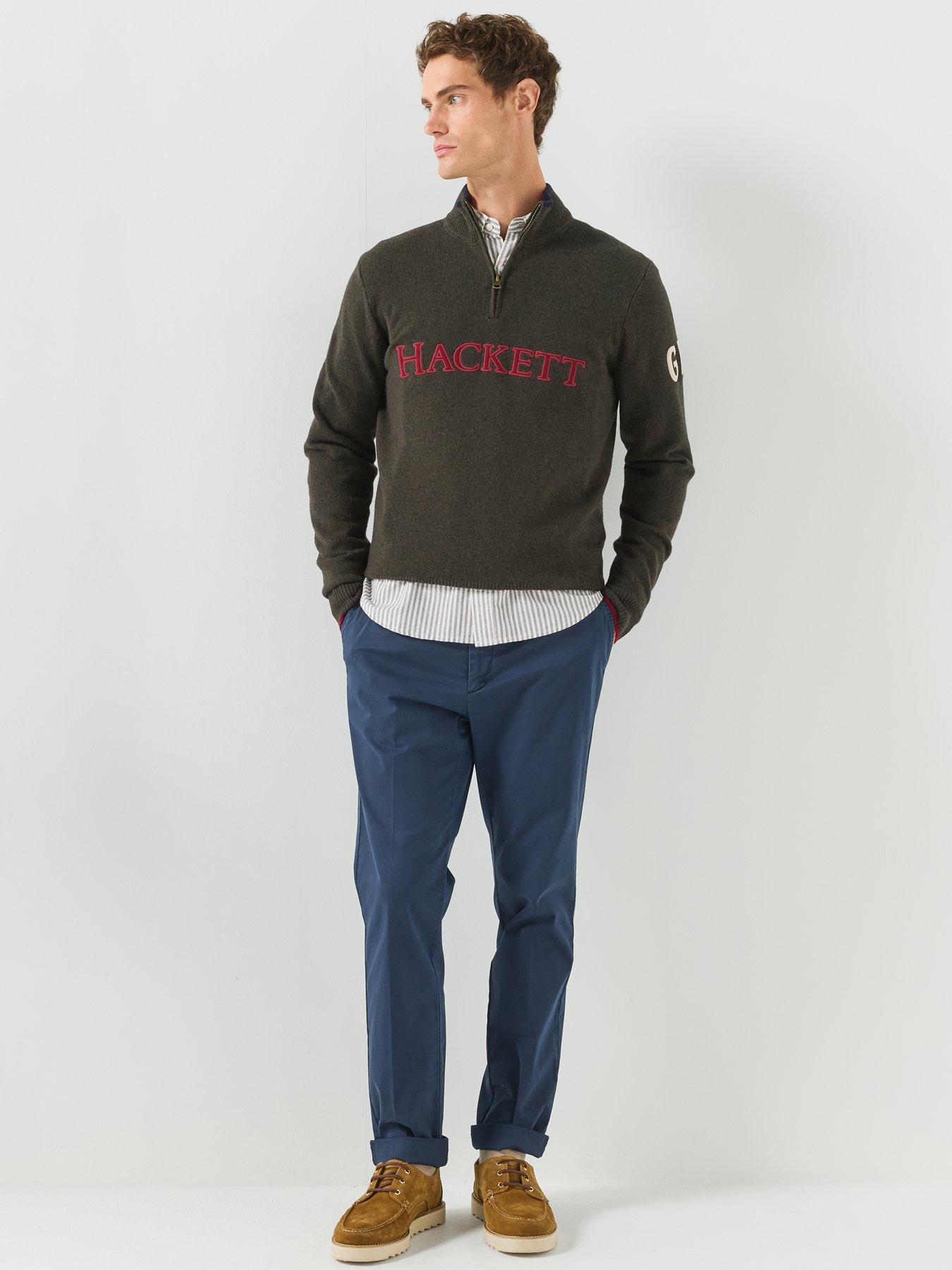 Image 3 of 6 of Hackett Heritage Half Zip Knitted Jumper - Dark Green