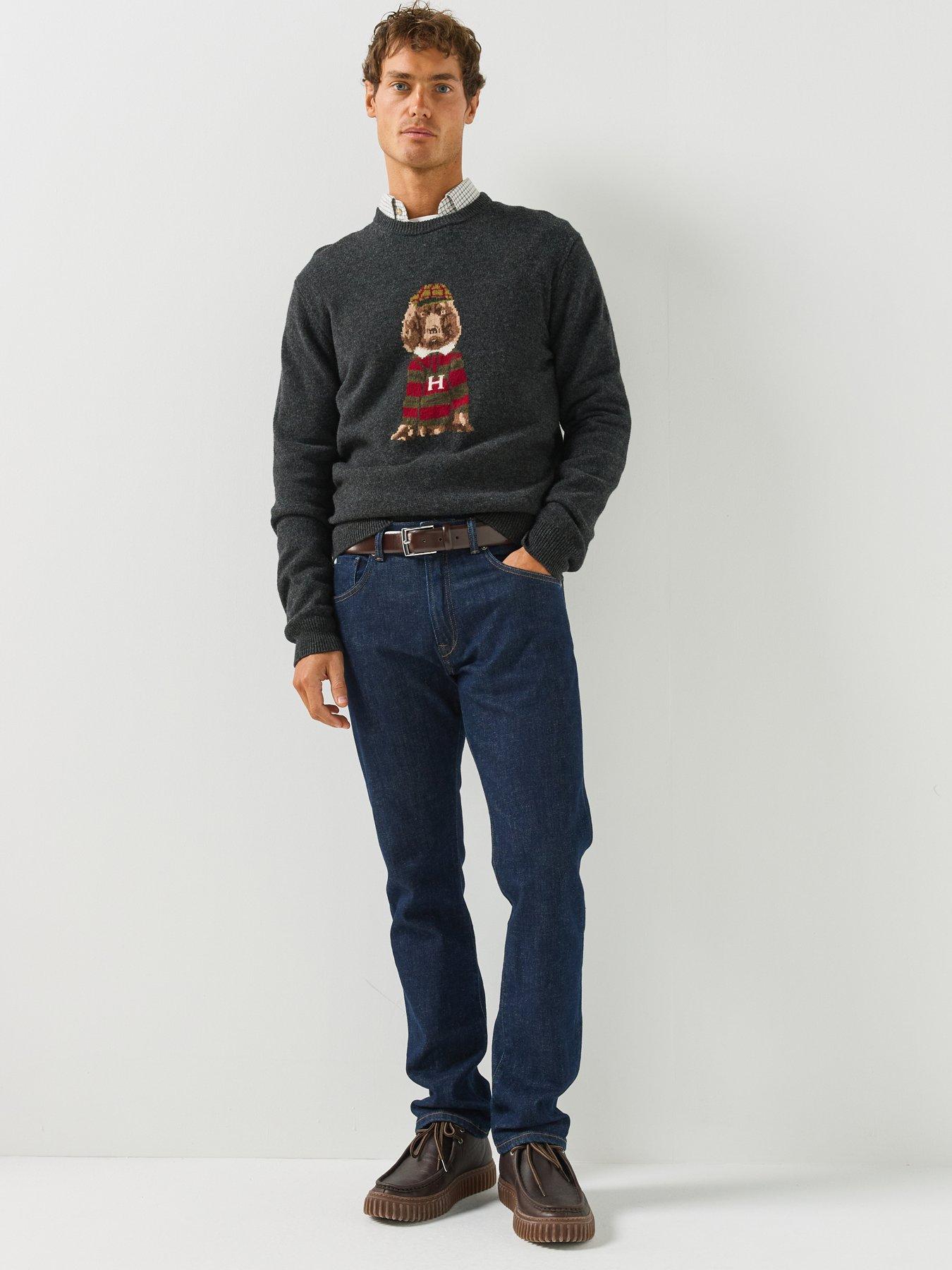 Image 3 of 6 of Hackett Heritage Harry Wool Crew Neck Knitted Jumper - Dark Grey