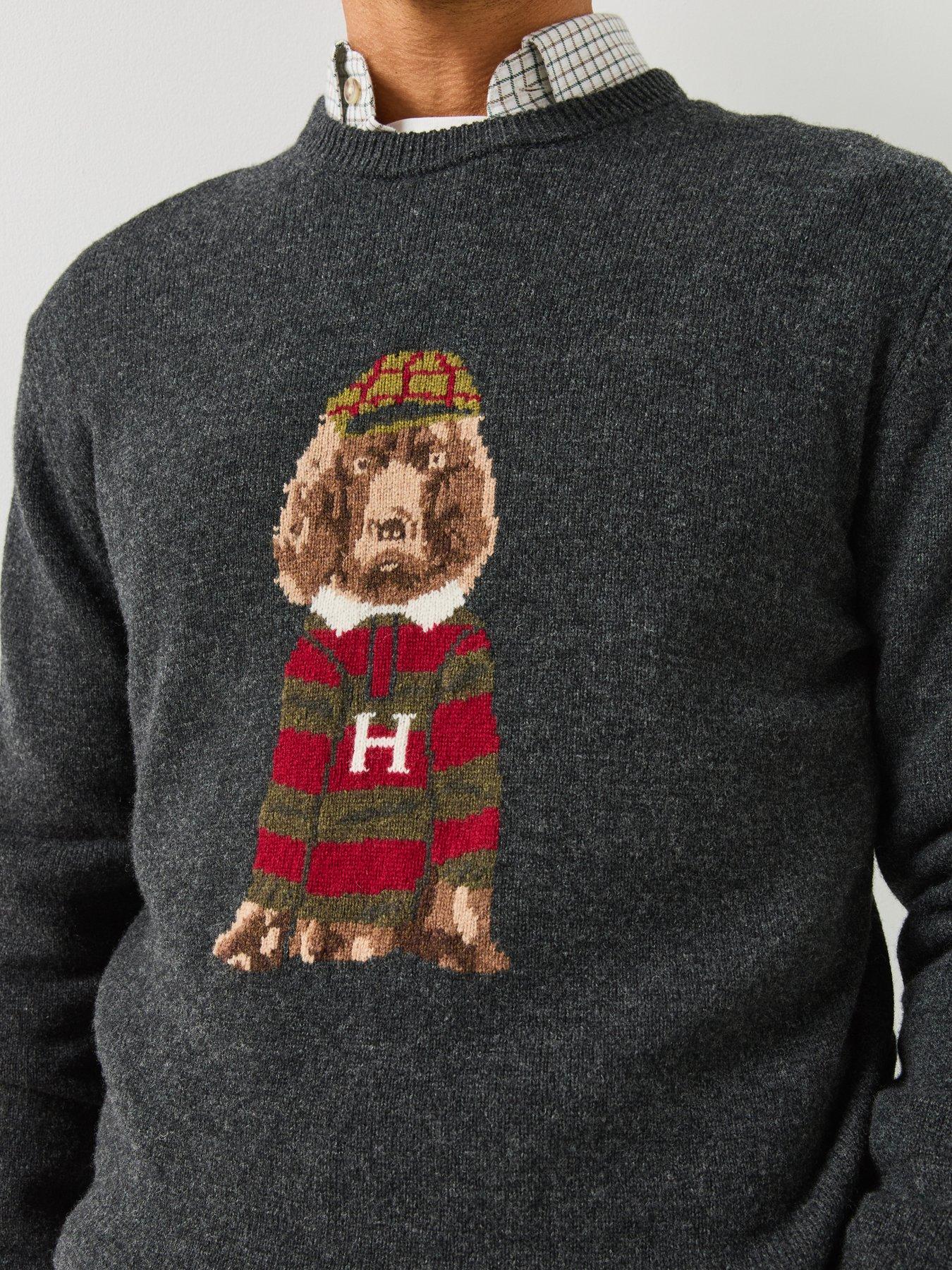 Image 4 of 6 of Hackett Heritage Harry Wool Crew Neck Knitted Jumper - Dark Grey