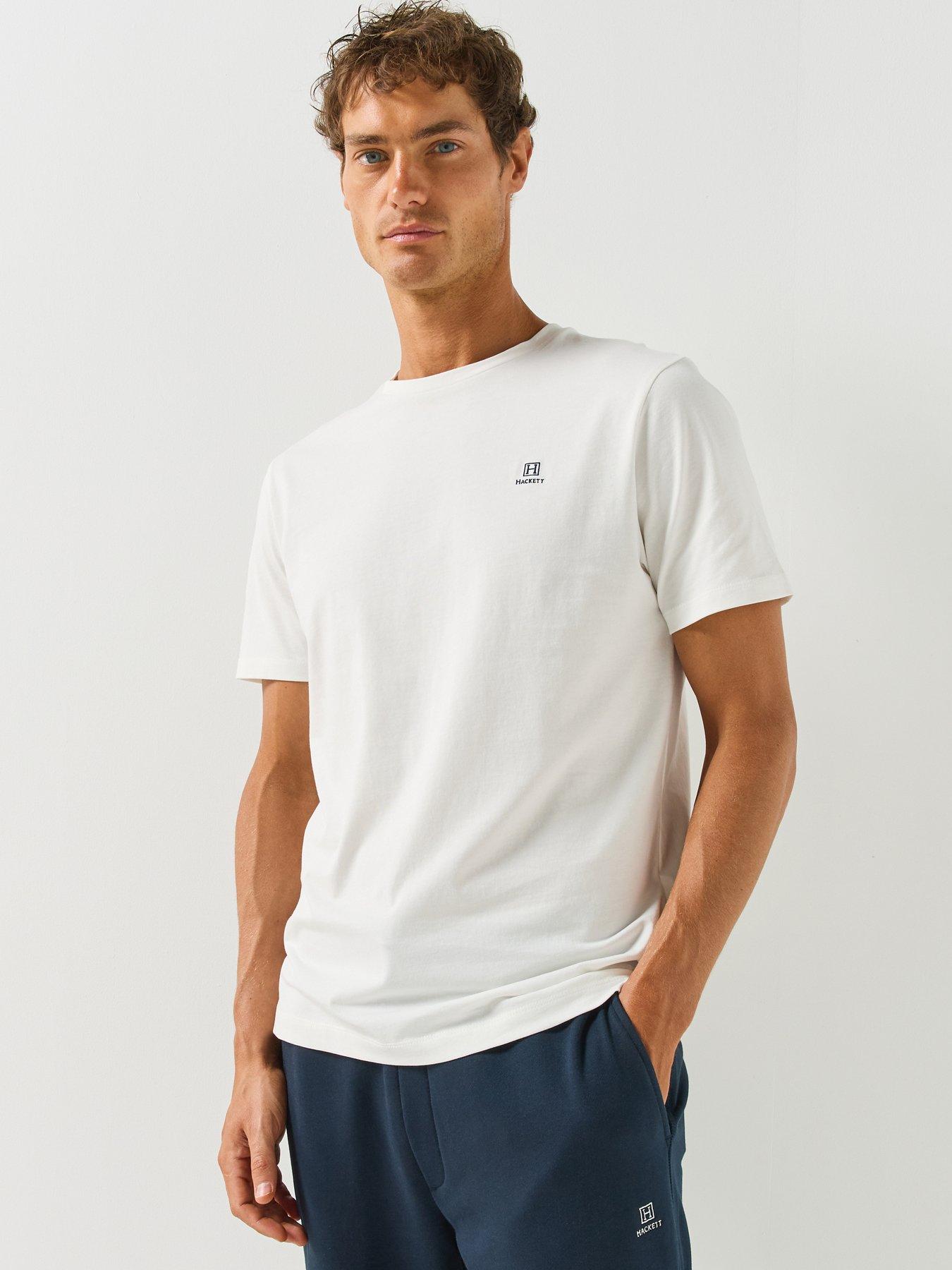 Hackett Heritage H Small Logo T-Shirt, Off White, Size Xl, Men