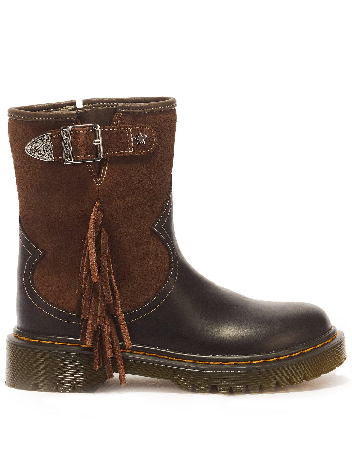 Image 1 of 7 of Dr Martens Junior Genaya Rodeo Rigger Boot - Dark Brown