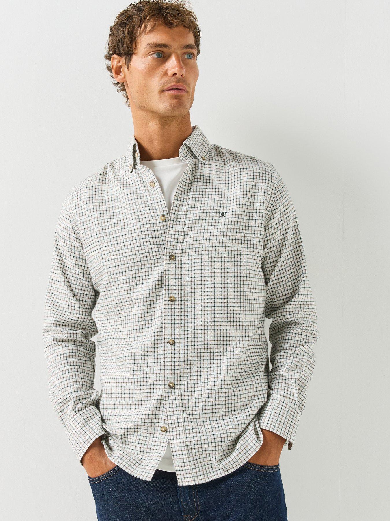 Image 1 of 6 of Hackett London Flannel Check Longsleeve Shirt - Dark Green
