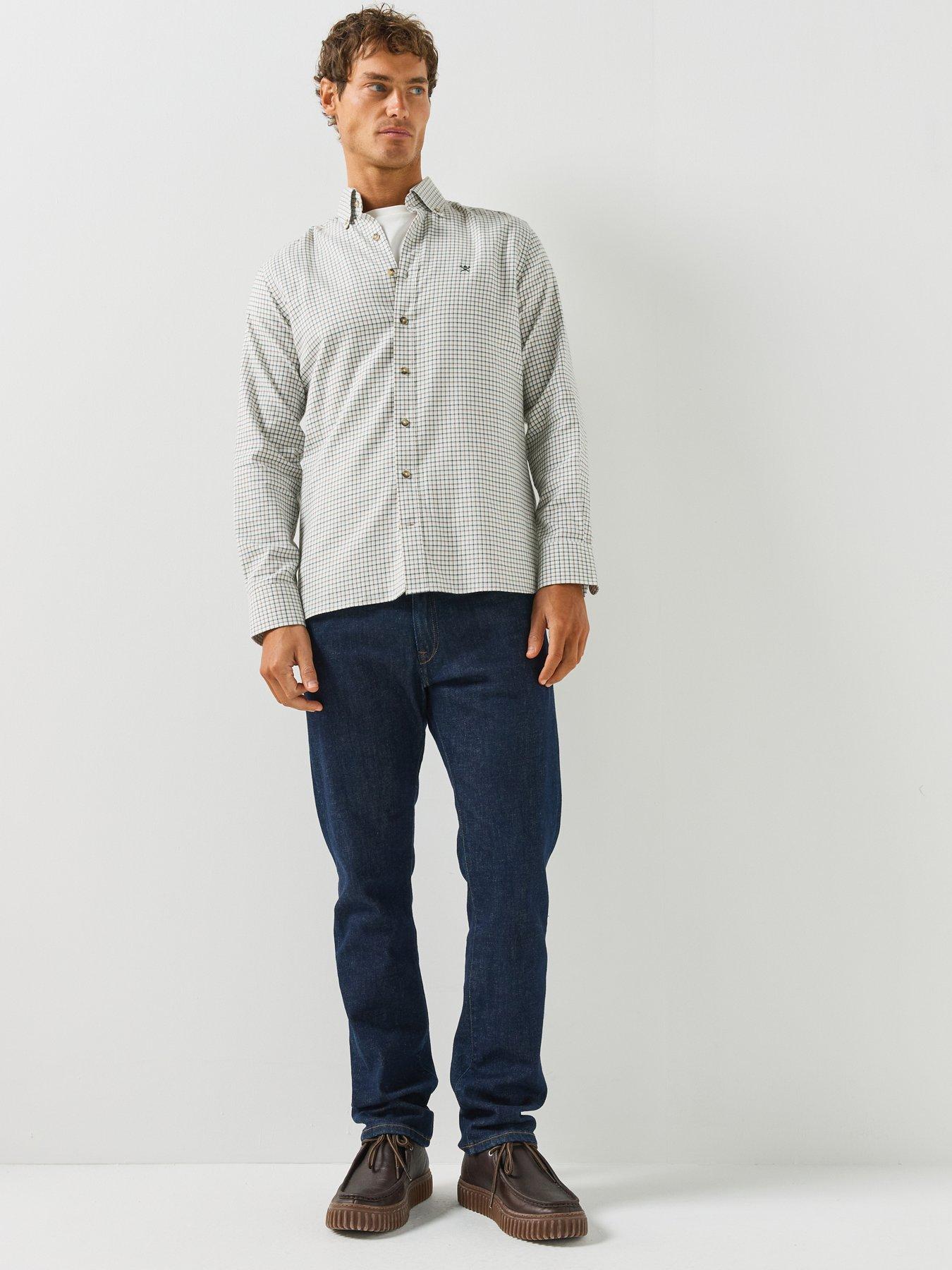 Image 3 of 6 of Hackett London Flannel Check Longsleeve Shirt - Dark Green
