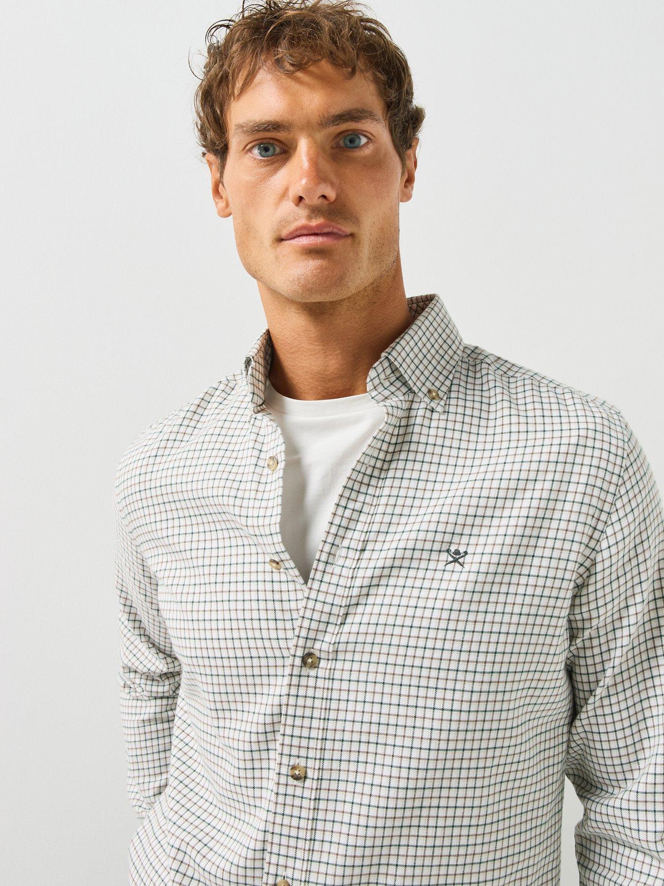 Image 4 of 6 of Hackett London Flannel Check Longsleeve Shirt - Dark Green
