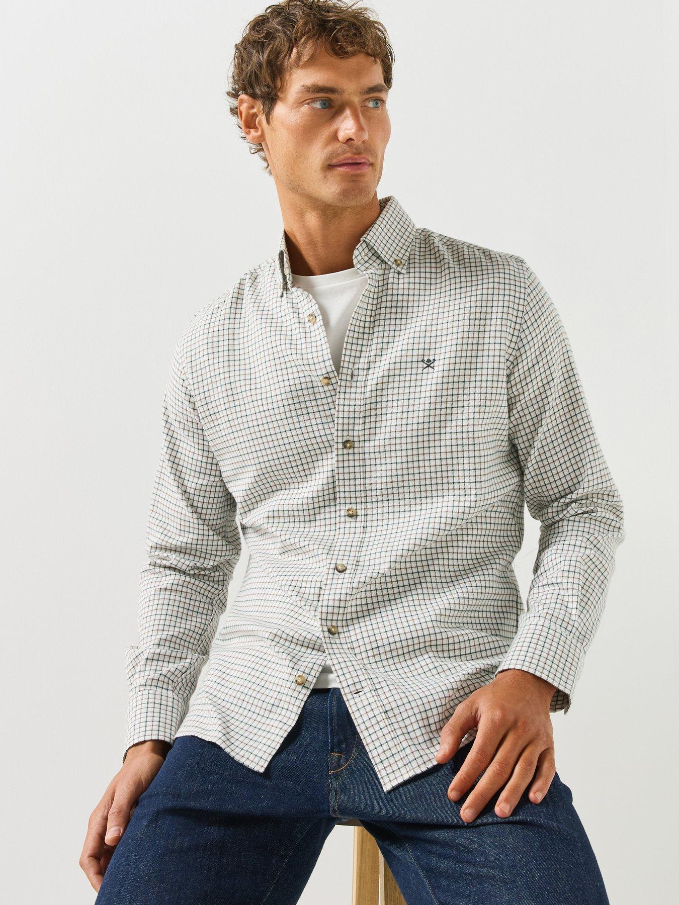 Image 6 of 6 of Hackett London Flannel Check Longsleeve Shirt - Dark Green