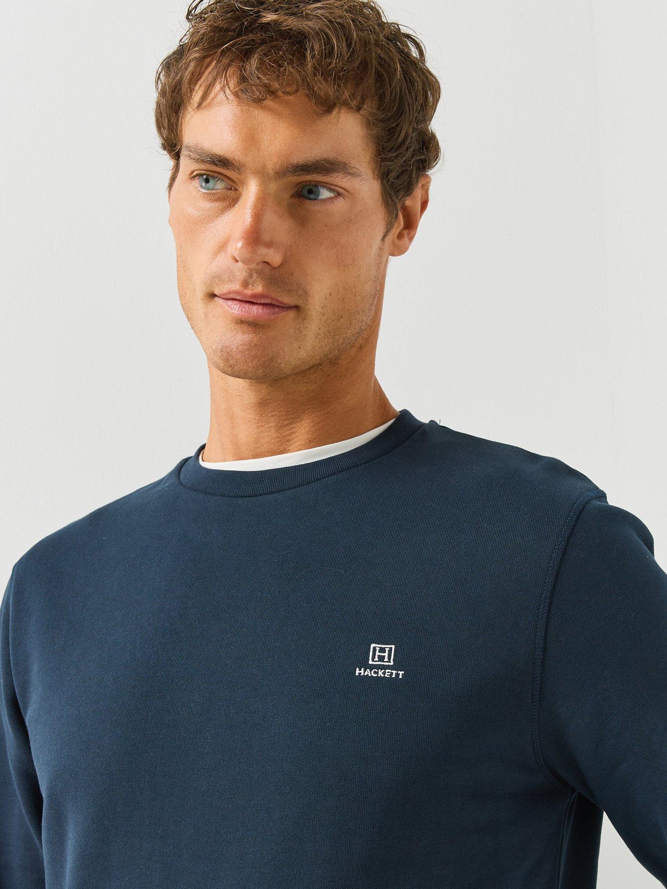 Image 4 of 5 of Hackett Heritage H Small Logo Crew Sweatshirt - Navy