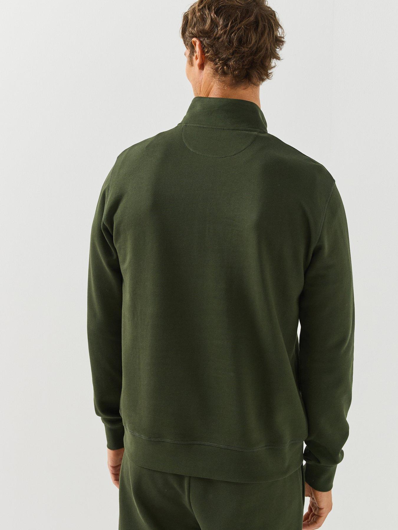 Image 2 of 5 of Hackett Hackett Heritage H Small Logo Half Zip Sweatshirt - Dark Green