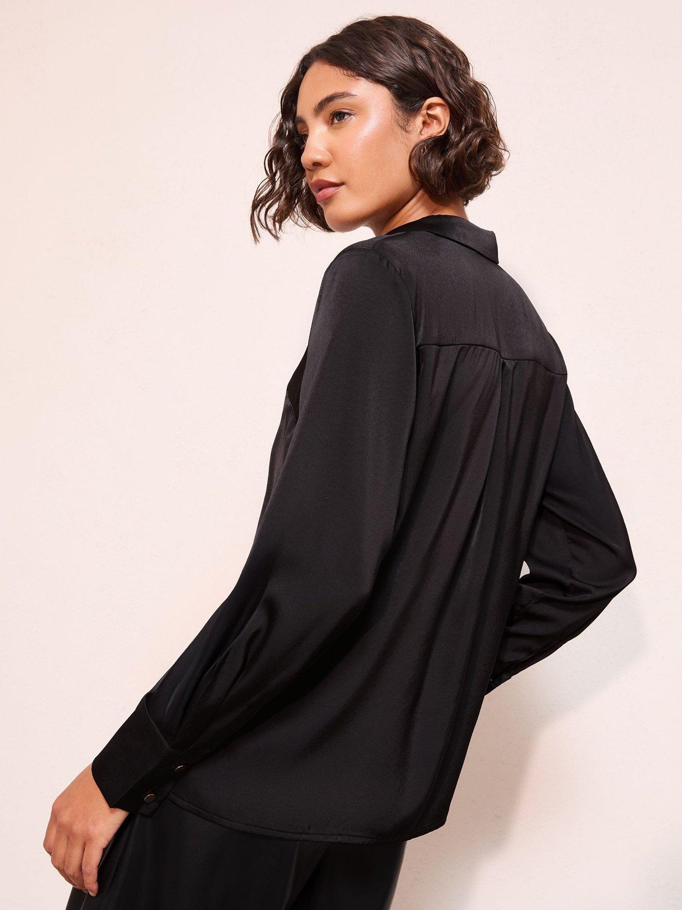 Image 2 of 4 of Friends Like These Satin Shirt - Black