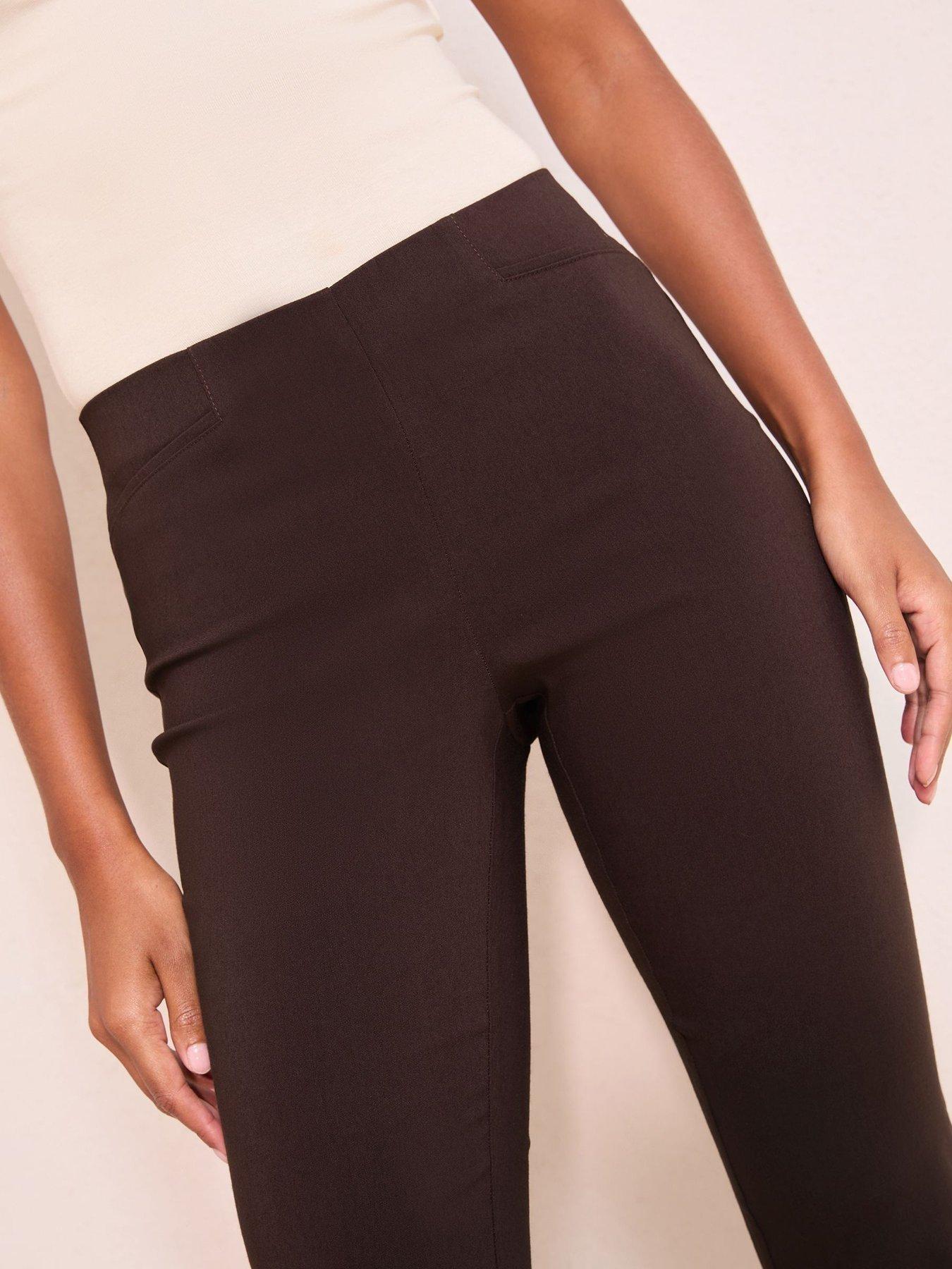 Image 4 of 5 of Friends Like These Brown Sculpting Stretch Flare Trousers