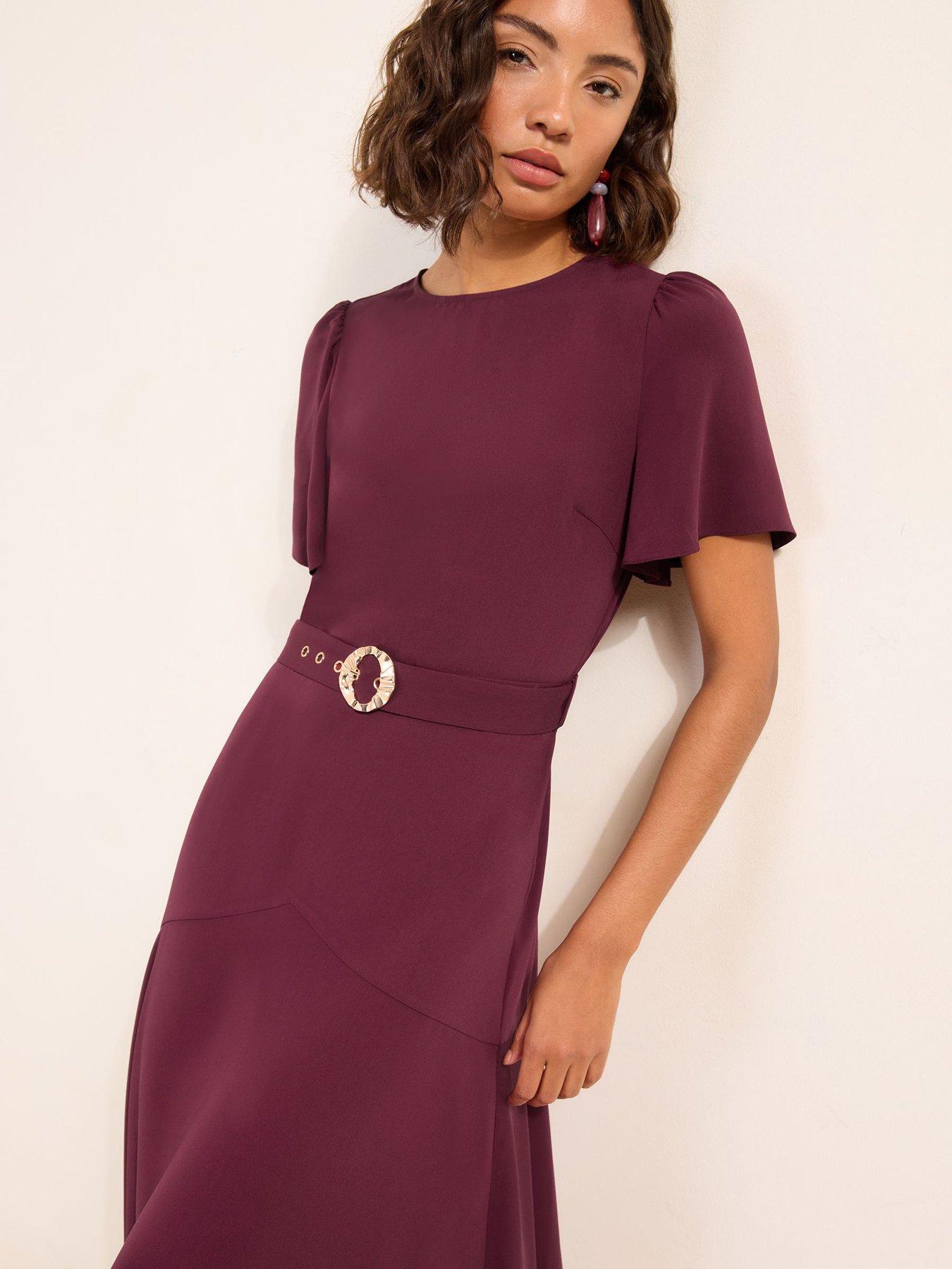 Image 1 of 6 of Friends Like These Berry Belt Work Midi - Red
