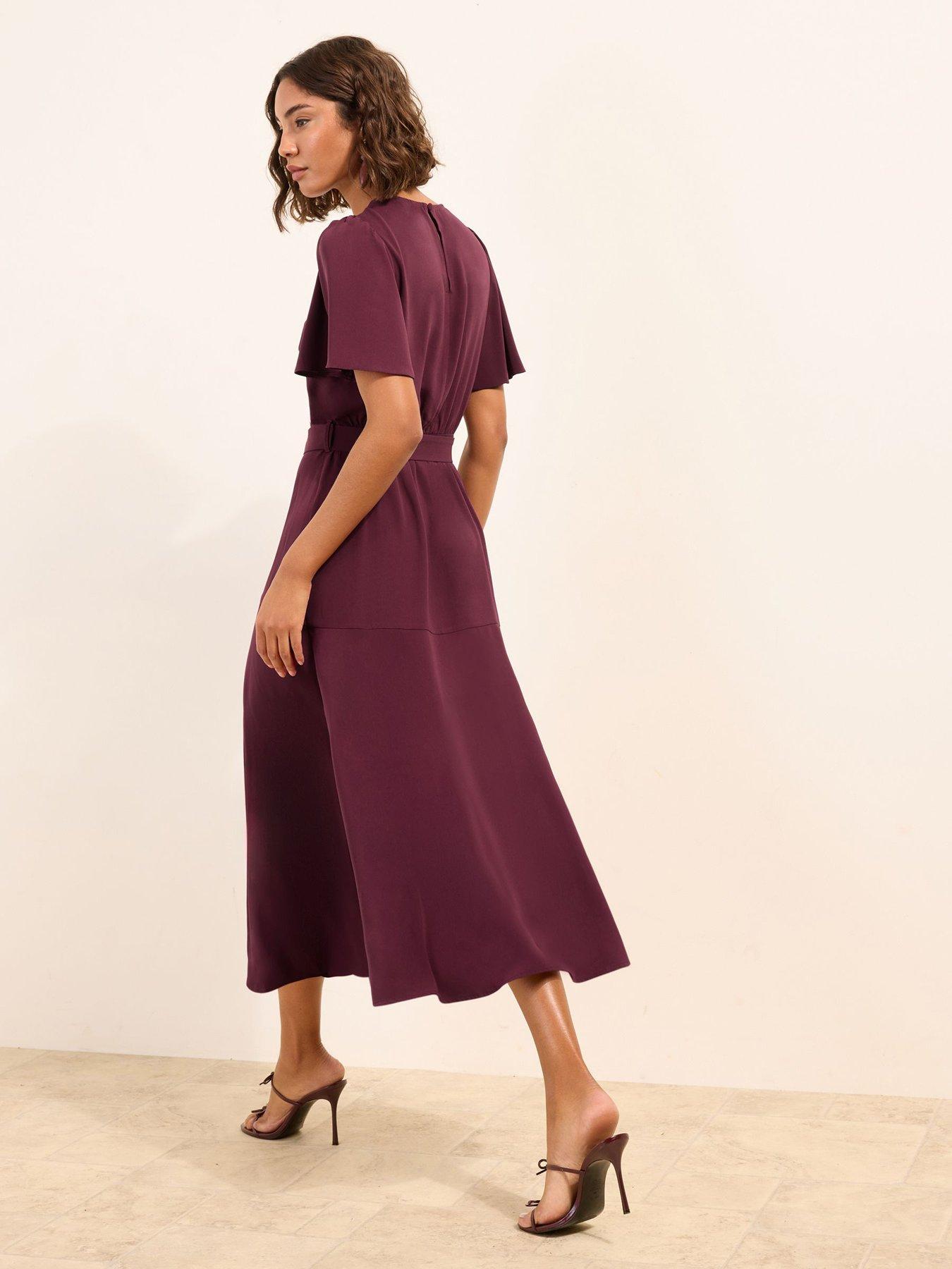 Image 2 of 6 of Friends Like These Berry Belt Work Midi - Red