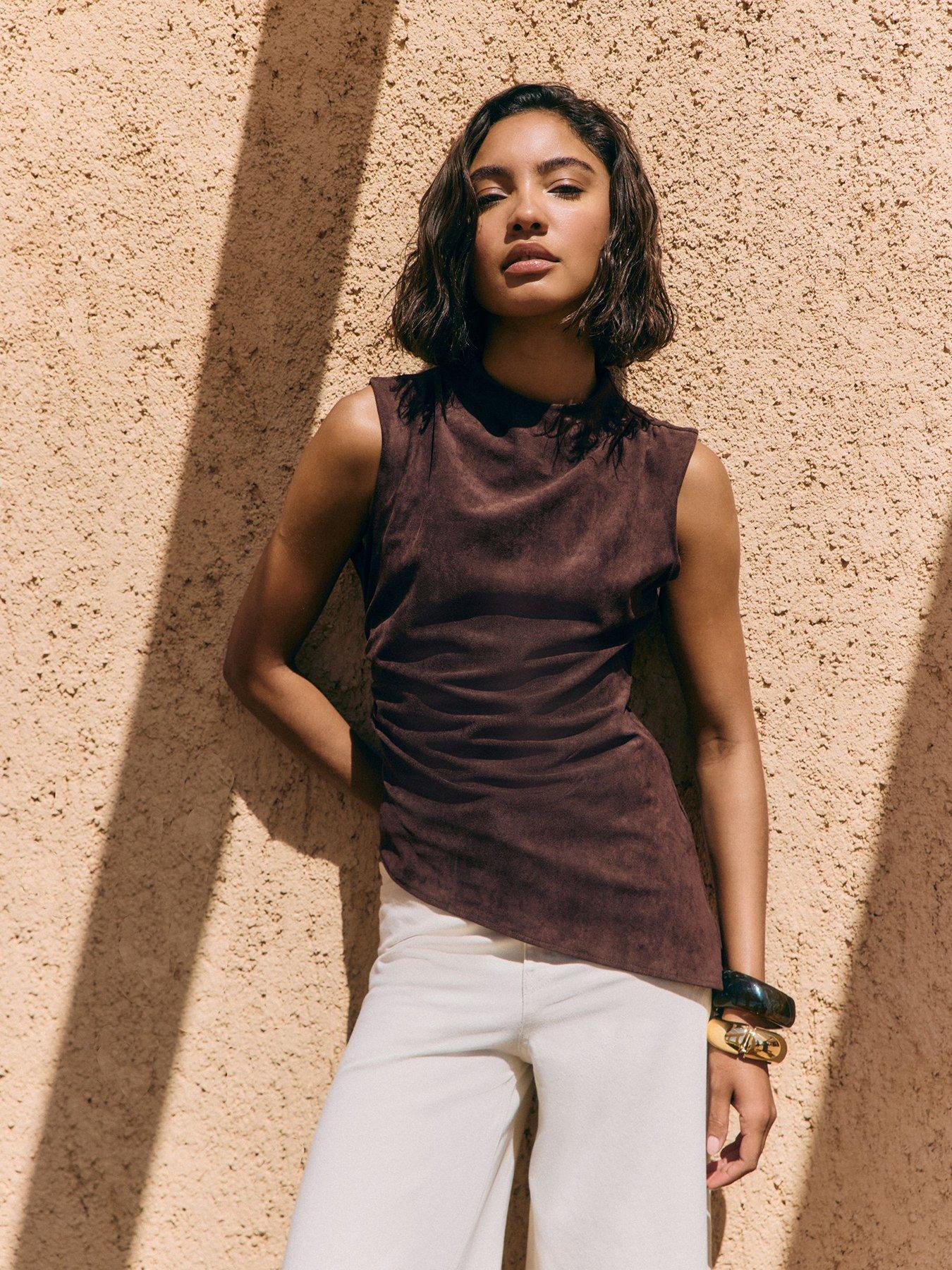 Friends Like These Faux Suede Sleeveless Top - Red